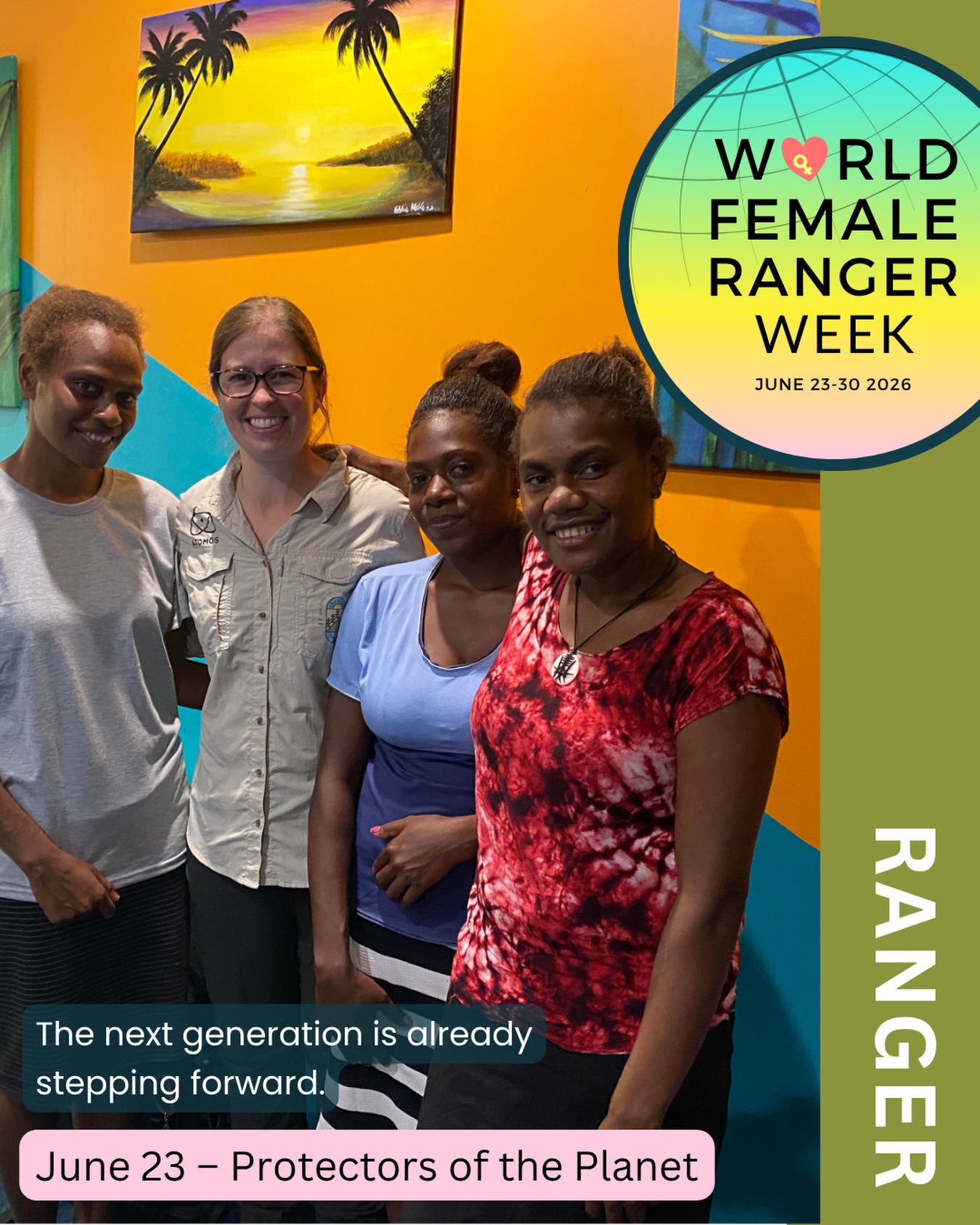 🌏 World Female Ranger Week – Day 1
Protectors of the Planet
When people think of protecting the planet, they often picture wildlife patrols, firefighting or long days in the field.
But sometimes protection begins with something much simpler: believing you belong.
I met these three young community rangers in the Solomon Islands during a ranger training session while filming Guardians of Hope. They were passionate, capable and deeply committed to their communities.
What stayed with me wasn’t just their enthusiasm for conservation. It was the excitement they felt meeting a female ranger from another part of the world. Someone who wore the uniform, carried the responsibility, had earned the respect of her peers and was undertaking a journey they considered bold and a little bit scary.
Yet as we talked, I couldn’t help thinking the same thing about them.
These young women were already stepping forward as leaders in their own communities. They were helping protect natural and cultural values, building skills, and creating change where they live.
Protecting the planet isn’t only about safeguarding wildlife and wild places. It’s about supporting the people who will carry that responsibility into the future.
Today, I’m celebrating these young women and the many female rangers and community conservation leaders across Oceania who are proving that conservation is stronger when everyone has a place in it.
@worldfemalerangerweek
#WorldFemaleRangerWeek #ProtectorsOfThePlanet #FemaleRangers #OceaniaRangers #GuardiansOfHopeFilm ThinGreenLine InternationalRangerFederation