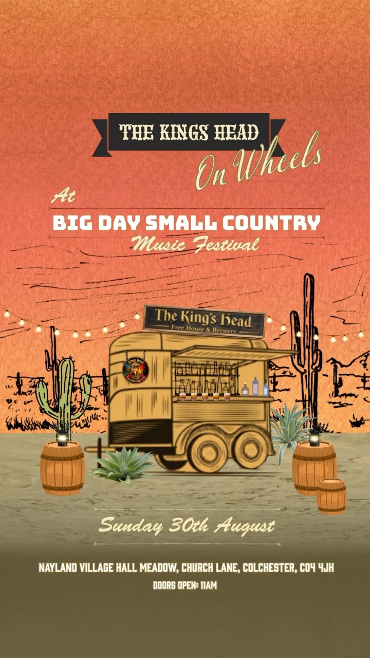 Catch The Kings Head on Wheels on the 30th August at Suffolk Americana & Blues music fest @bigdaysmallcountry where we’ll be popping corks and shaking things up hosting the VIP bar inside and keeping all you cowboys and girls cool at our Bourbon & Pickleback bar as part of the main festival! Saddle up and come see us! #countrymusicfestival #americanafestival #suffolkmusicfestival