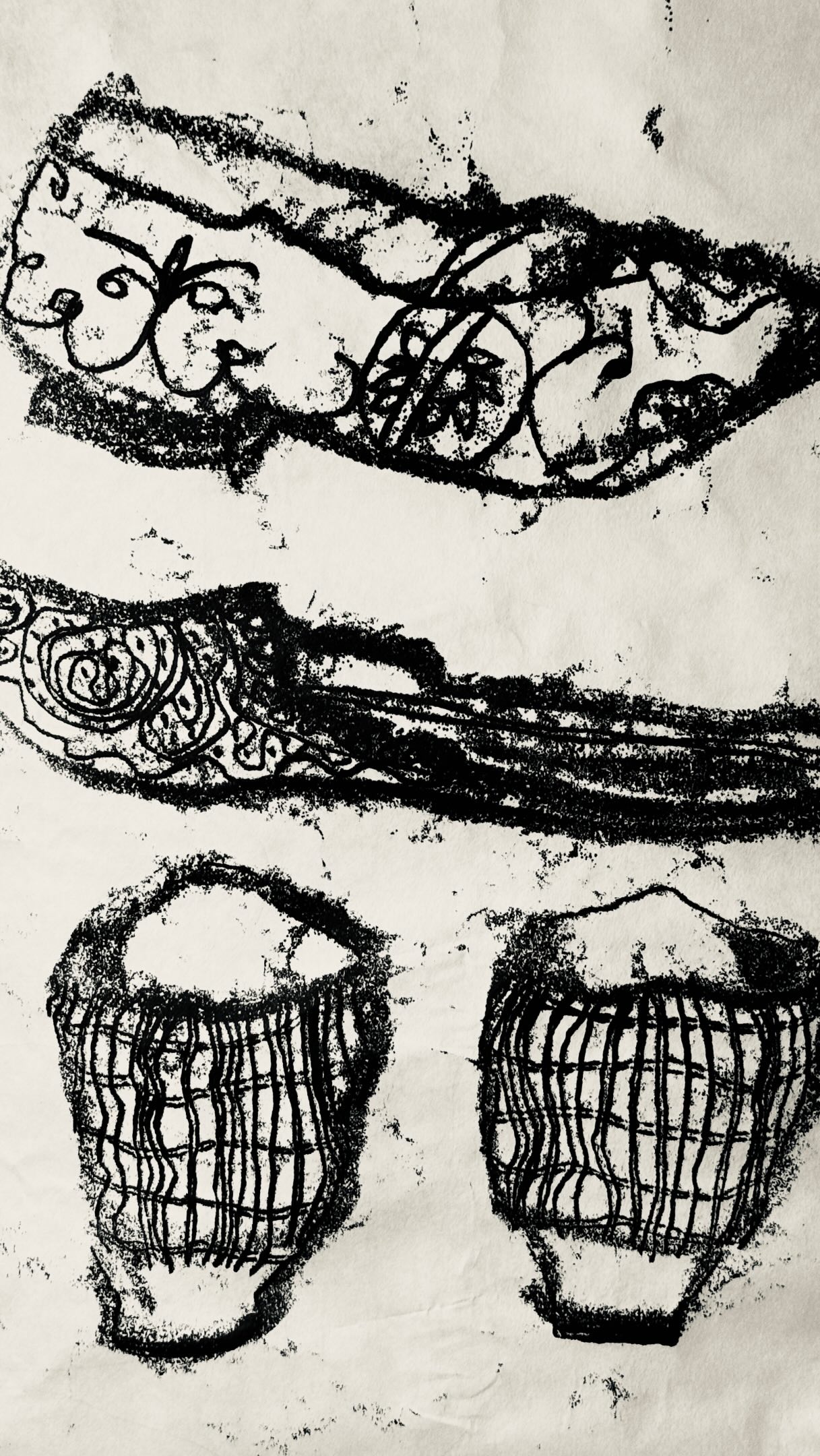 I just love Two Slippers and a Pair of Heels that I’ve retrieved from the RA this sunny morning, shortlisted but not hung. So happy to see it again and love it even more than when I took it in! #60x40cm #tracemonotype #slippers #drawing #lovemylife