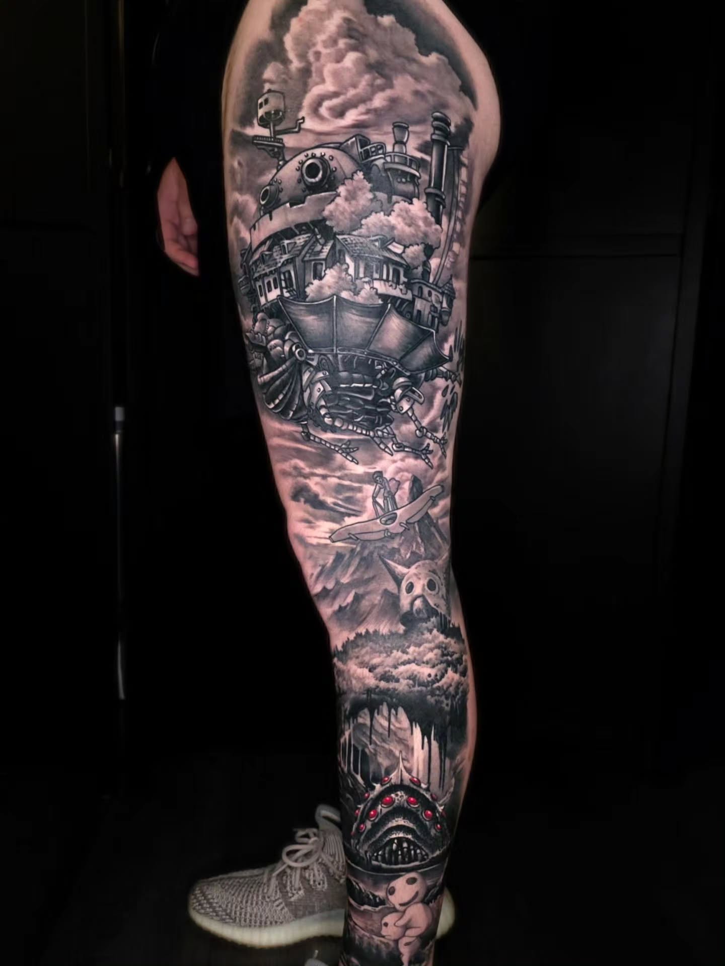 Healed studio Ghibli leg panel done by J.J. @j3ink