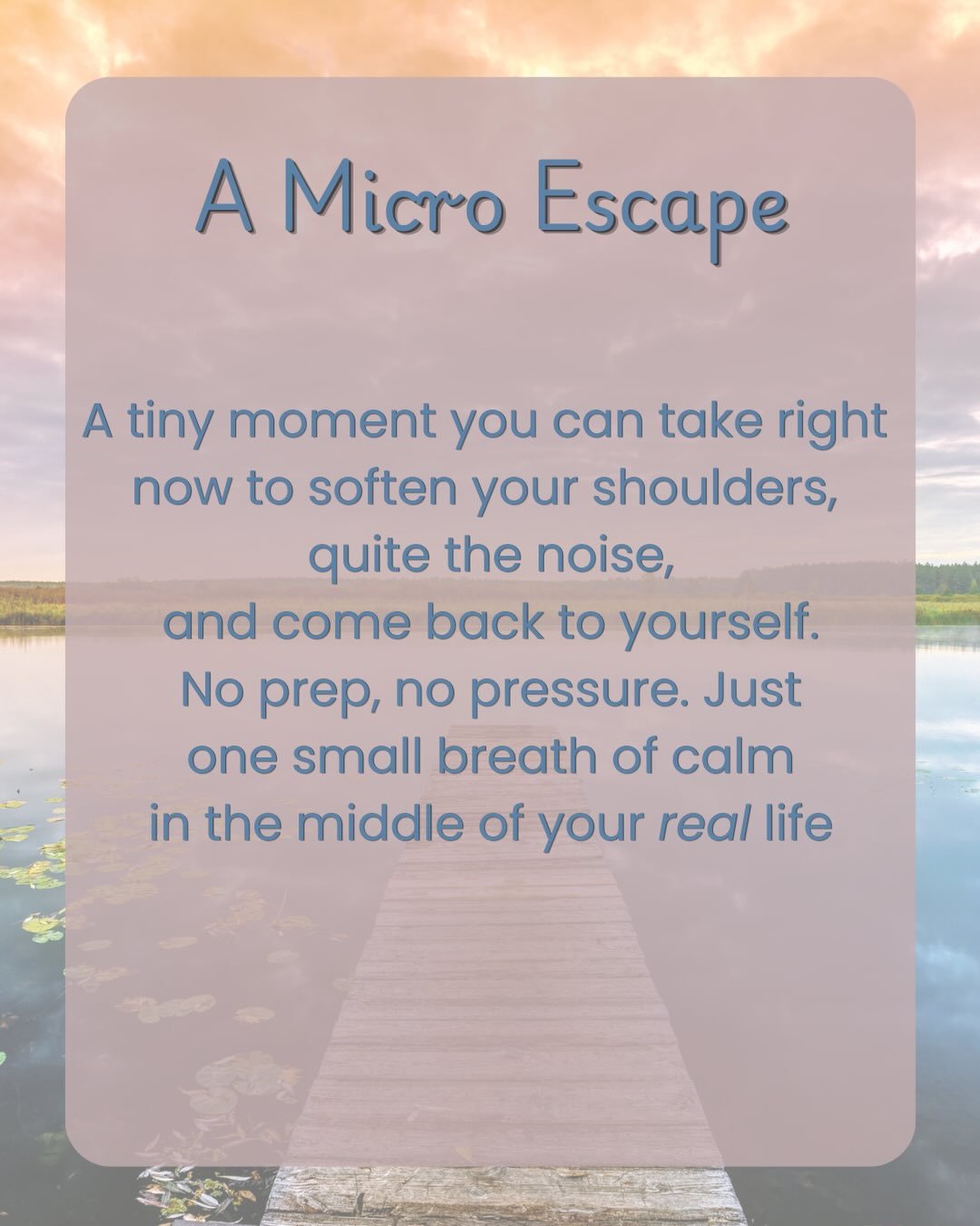One of the main pillars of my business is providing something that can be a micro escape for people in their day to day life to reduce stress and just have a second to breathe amongst the constant expectations of life!
.
.
Crafting can be that but there are also more simple moments that can act as a micro escape without feeling like work or another thing to schedule!
.
.
You can get more of these tid bits in my monthly newsletter, so check it out and start collecting these micro escapes to use whenever you need one!