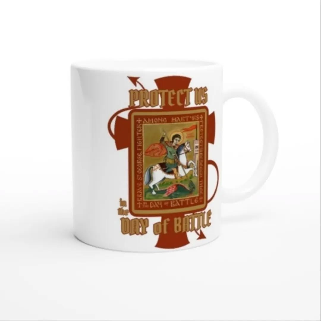 "Protect us in the day of battle." St George Religious Icon Mug