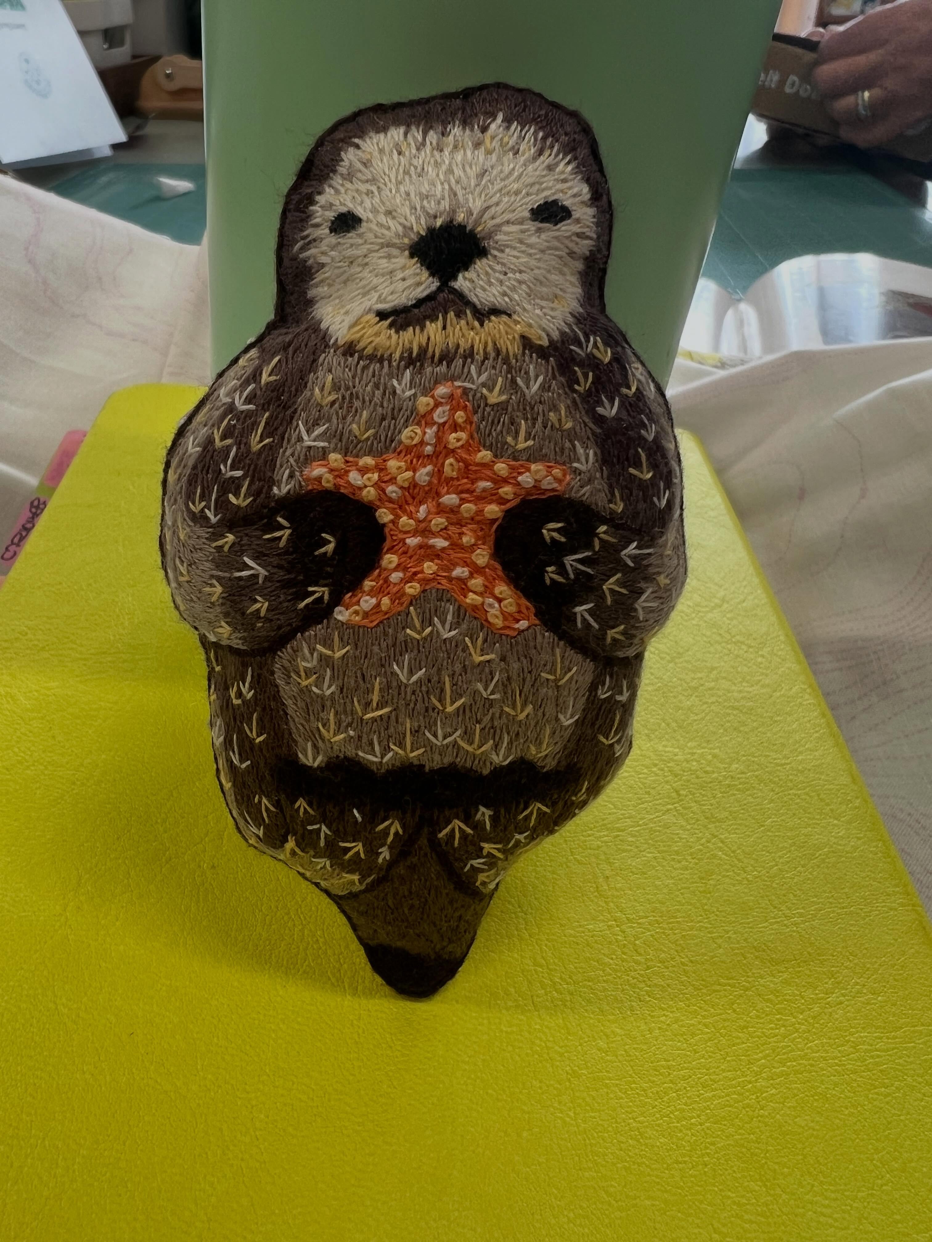 Look at this wee happy fella that dropped in to visit last week. A fabulous job done by one of my customers. Love the stitching!!! @kirikipress #kirikiotter #otterlovers www.stitchmakers.co.nz/search?q=Kiriki