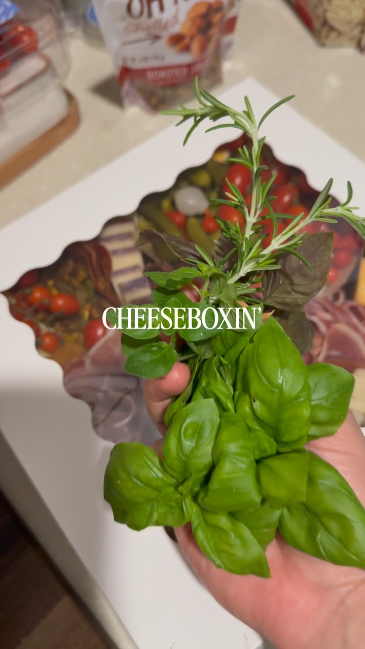 🌿herbs straight from the garden & luxe ingredients for my luxe clients! #charcuterie #organic #gardentotable