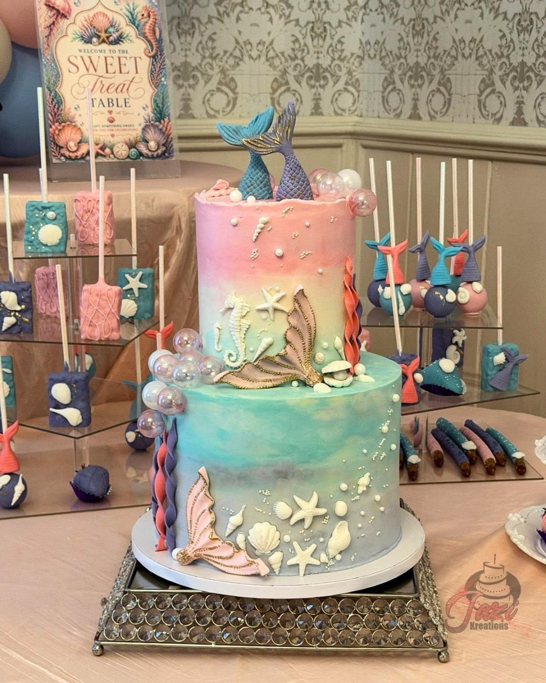🧜♀️ A little mermaid is on her way. 🌊
It was such an honor to create this full dessert spread for this mama-to-be’s special day. Every pearl, every seashell, every swirl of color was made with so much love for the newest little one arriving soon. 🐚💕
✨ Planning a baby shower and want a table that takes everyone’s breath away?
DM me or click the link in bio to book your date! 🎂
-
-
-
#MermaidBabyShower #BabyShowerCake #BabyShowerDessertTable \ #MermaidTheme #Jazikreations