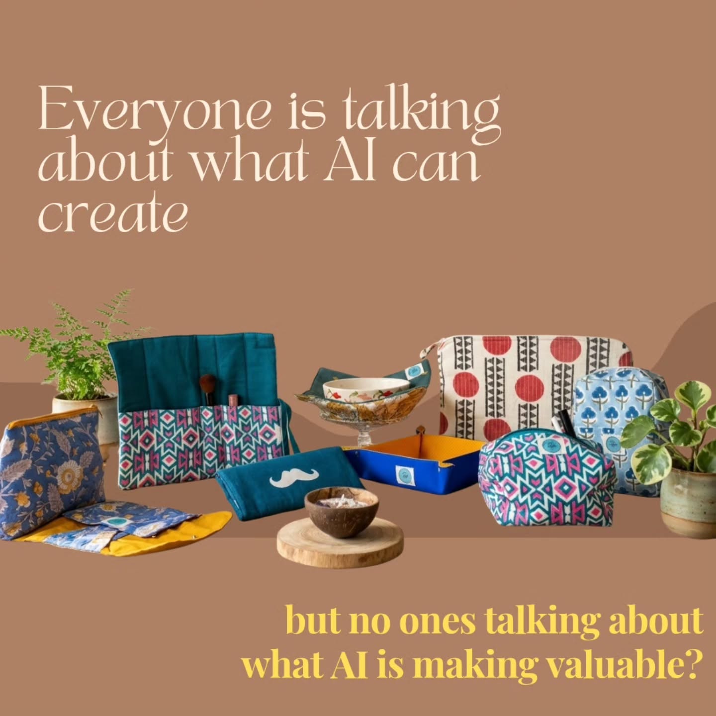 This isn't an anti-AI take. It's the quiet luxury trend that's catching on.
In a world full of AI, handmade is becoming a new quietly way of saying that someone spent time on creating this piece for me, and I have the privilege of owning it.
At Tohfa, we make everything slowly, with intention with care and precision that an AI that thinks for 7s can never.
Our home decore is made keeping i mind the different personalities that make it a home.
Our travel accessories are made while thinking about all our travel needs and challenges.
In a world templatised by AI, this effort stands out
#luxurylifestyle #homedecor #handmade #slowcrafted #travelaccessories