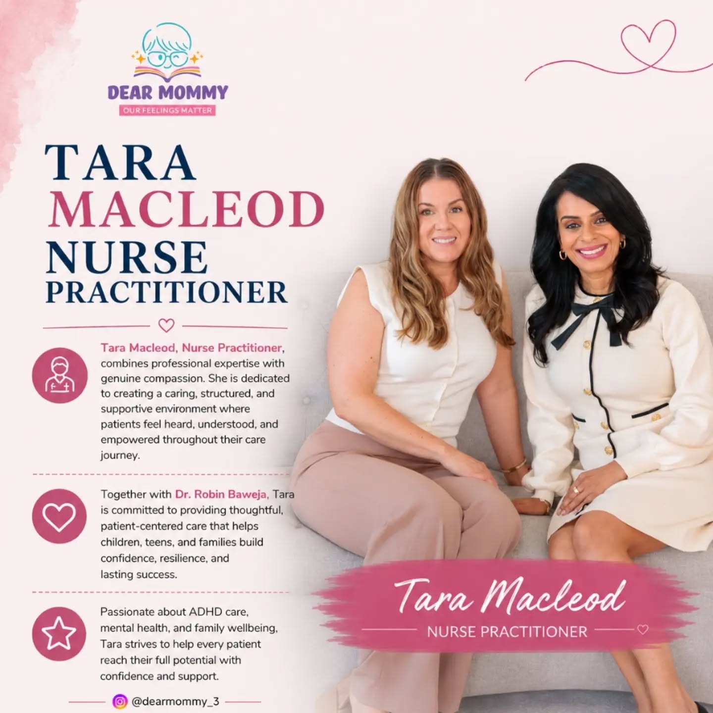 Some people make you feel comfortable the moment you meet them.
Tara brings that rare combination of knowledge, kindness, and genuine care to every family she supports. 💕
Whether it's helping children, teens, or parents navigate challenges, her focus is always on creating a space where people feel heard, understood, and supported.
We're so grateful to have Tara as part of our community. 🌸
#nursepractitioner #familycare #adhdsupport #mentalhealthawareness #parentingsupport