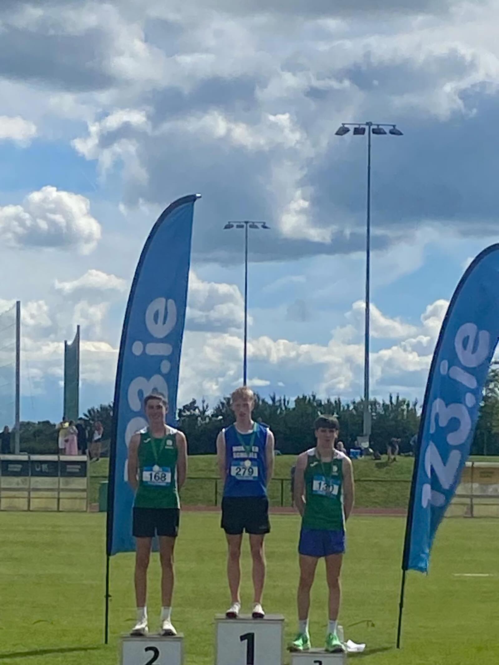 GALVIN ON THE PODIUM AT TAILTEANN GAMES
Cillian Galvin followed up on his silver medal in the Under 16 mile at the Irish Schools Track and Field Championships with a bronze medal at the Tailteann Interprovincial Games which took place at SETU Carlow on Saturday in thd 1500m. His time of 4:10.77 a huge new PB.