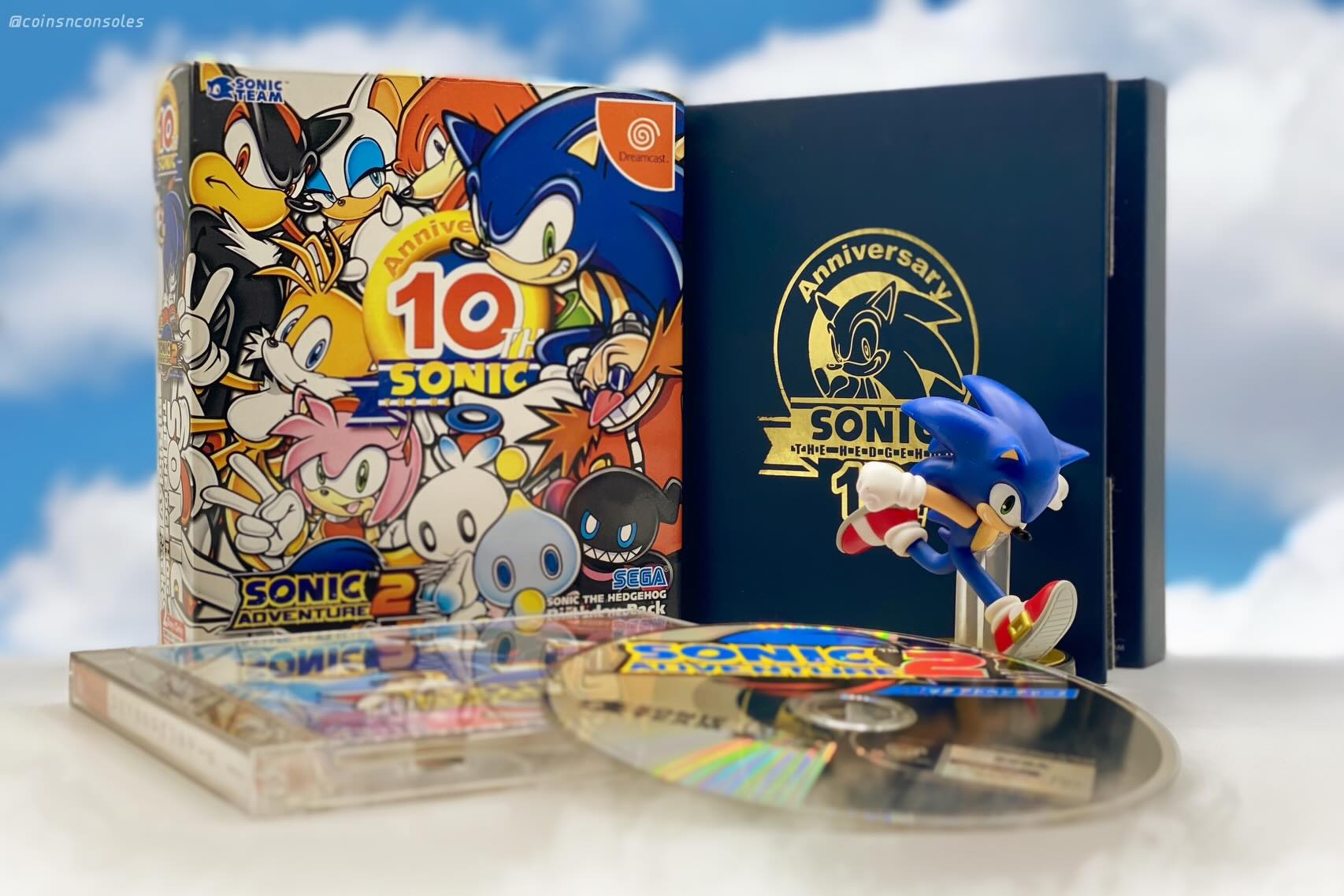 Console:🌀Dreamcast
Game: Sonic Adventure 2-
10th Anniversary Birthday Pack
Genre: Platformer / Action Adv.
What better way to celebrate Sonic Adventure 2’s anniversary than with the Japan only Birthday Pack edition of SA2! 🦔🎂🎉
What are your favorite memories with this Dreamcast classic?
———————
#sega #segadreamcast #sonicthehedgehog #sonicadventure2 #ソニック
Special Birthday Pack gold coin.
2 Days Only! 2001 . 6.23~24!
The special edition Birthday Pack of Sonic Adventure 2 comes with the game, and a special fold-out that houses a gold colored Sonic 10th Anniversary compilation soundtrack, a limited gold coin, and an art book.
Happy Birthday Sonic!
1991 - 2001 - Future!