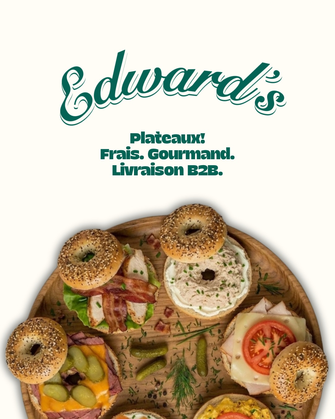 Catering B2B 💼
Plateaux et formules entreprise disponibles chez Edward’s 🥗✨
Frais, gourmands et sur mesure, disponible en livraiosn ou à emporter.
Plus d’informations par téléphone ou via notre lien en bio.
#lunchbox #genevefood #businesslunch