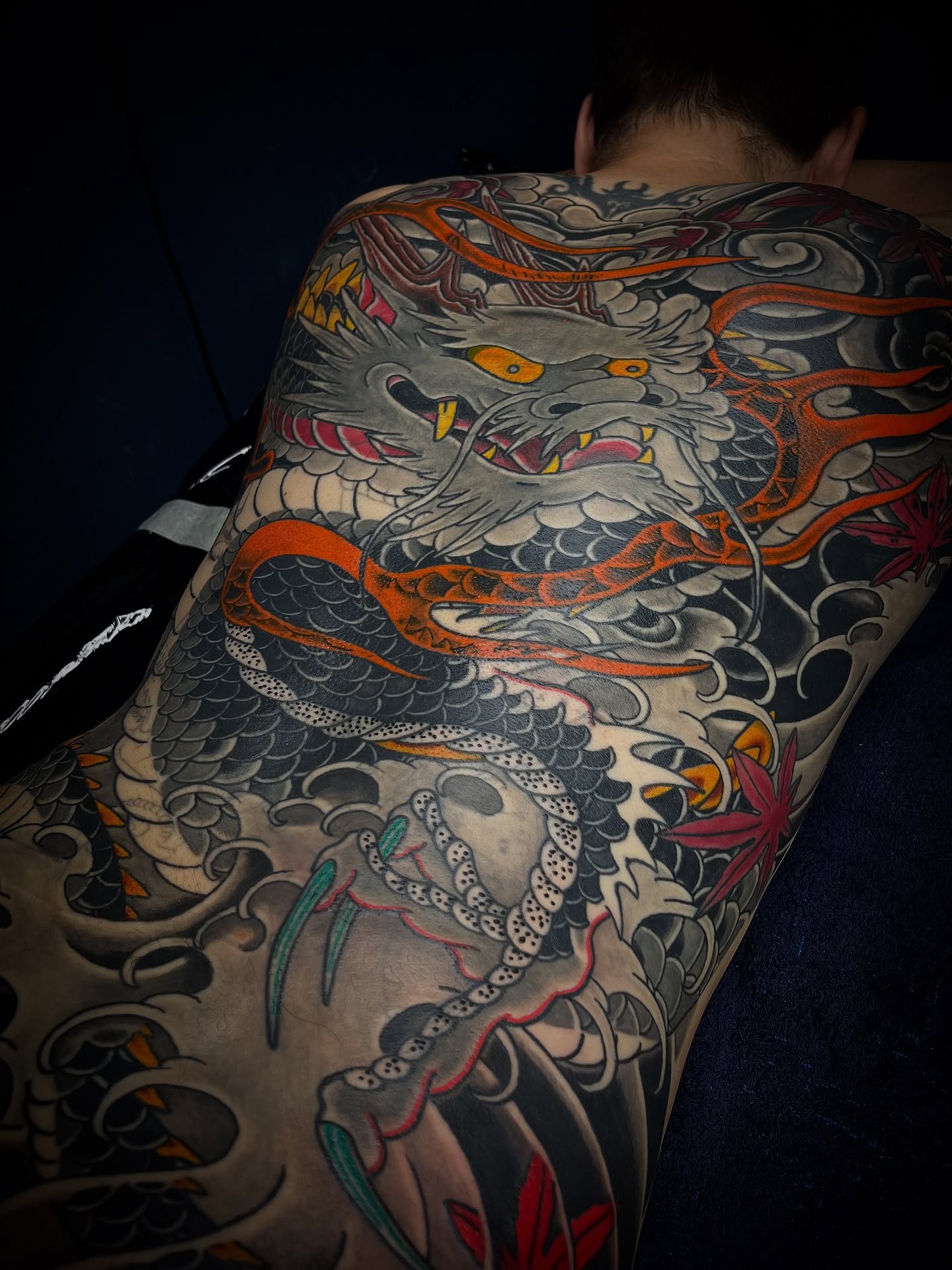 WIP. Last steps of a full backpiece Cover up. Challenging but super interesting project. Thank you Thomas.