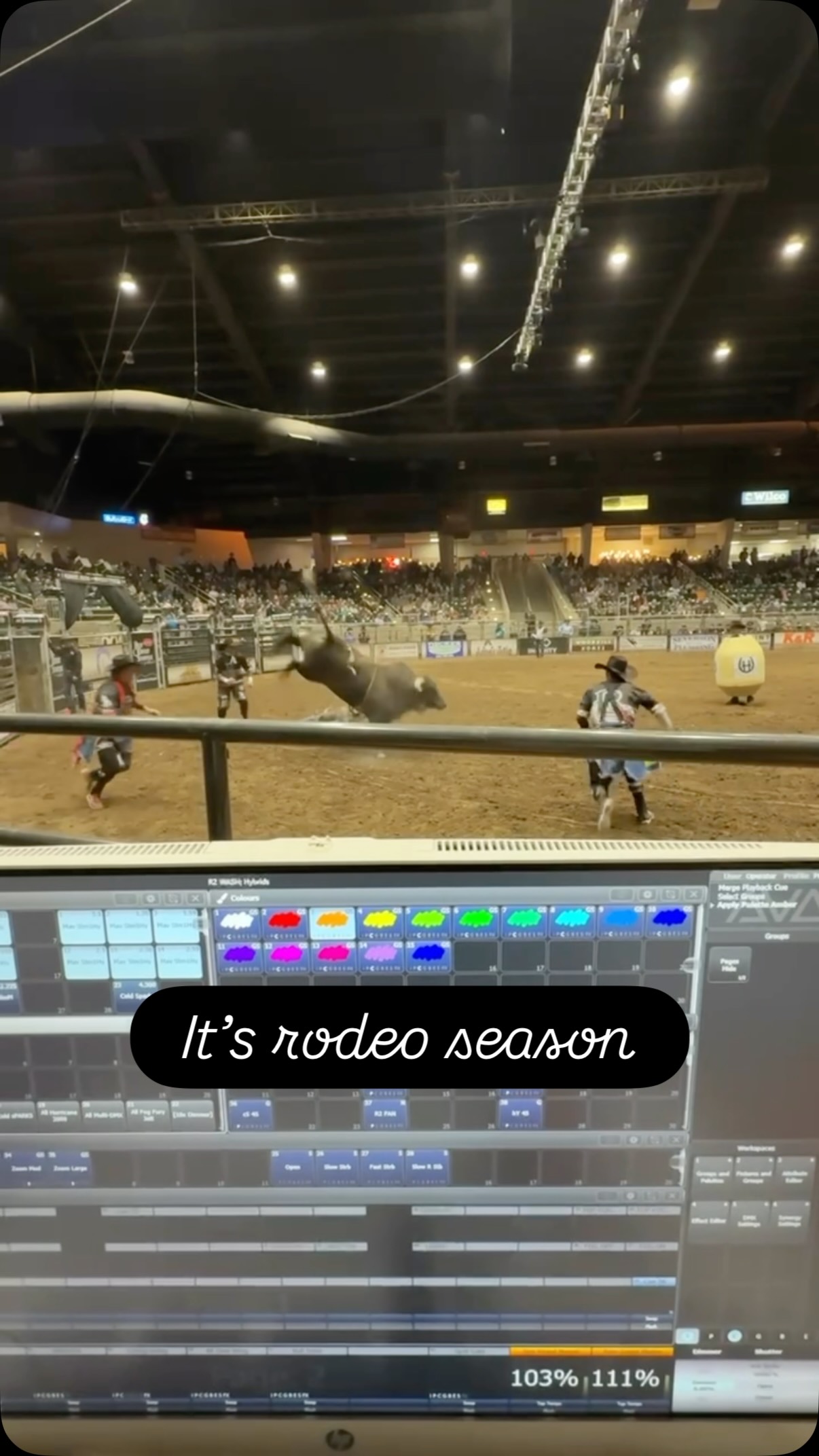 It’s cowboy hats
It’s spurs and latigo
It’s the ropes and the reins
And the joy and the pain
And they call the thing rodeo