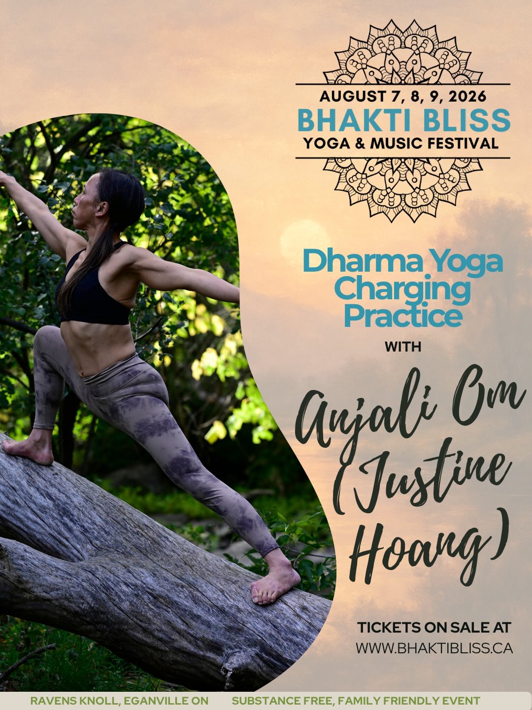 Please join us in welcoming Anjali Om (Justine Hoang) to the Bhakti Bliss Yoga & Music Festival! ✨
Anjali will be sharing the beautiful practice of Dharma Yoga, a path that weaves together strength, grace, breath, meditation, and self-discovery. Her teachings invite students to connect deeply with their inner wisdom while cultivating balance in both body and mind.
See you on the mat!
@justineh_anjali
#bhaktibliss2026