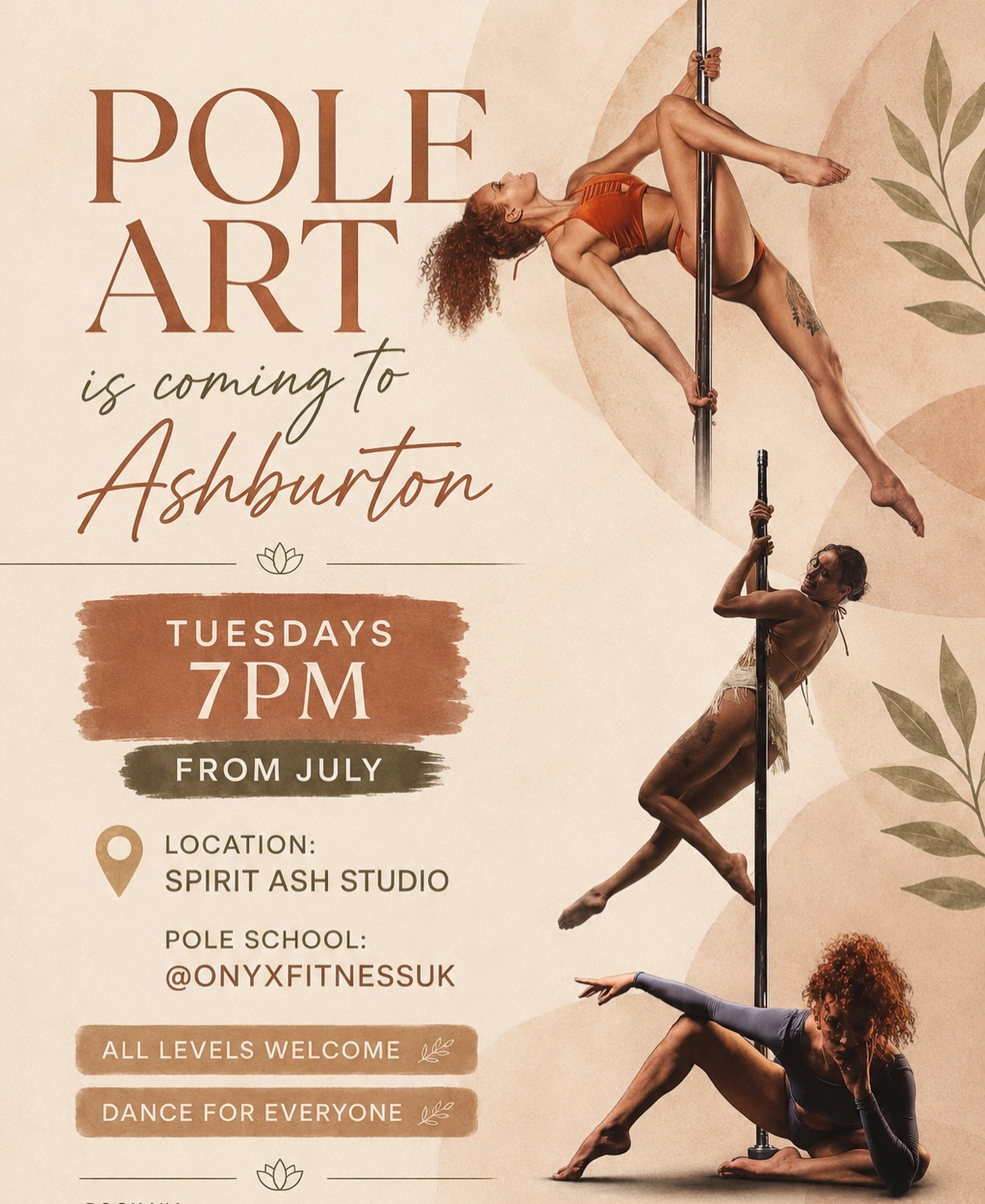 🦋 POLE ART CLASS COMING TO ASHBURTON 🦋
Join us and create art in dance and pole skill
All levels welcome
No pre requisite
Fun and open community
Book via @onyxfitnessuk website
First class 50% off - comment a 🌸 emoji and we will reply in your DMs with discount code.
Let’s get this party started! ✨
Onyx 🖤
#poledance #poleart #pole #ashburton #dance