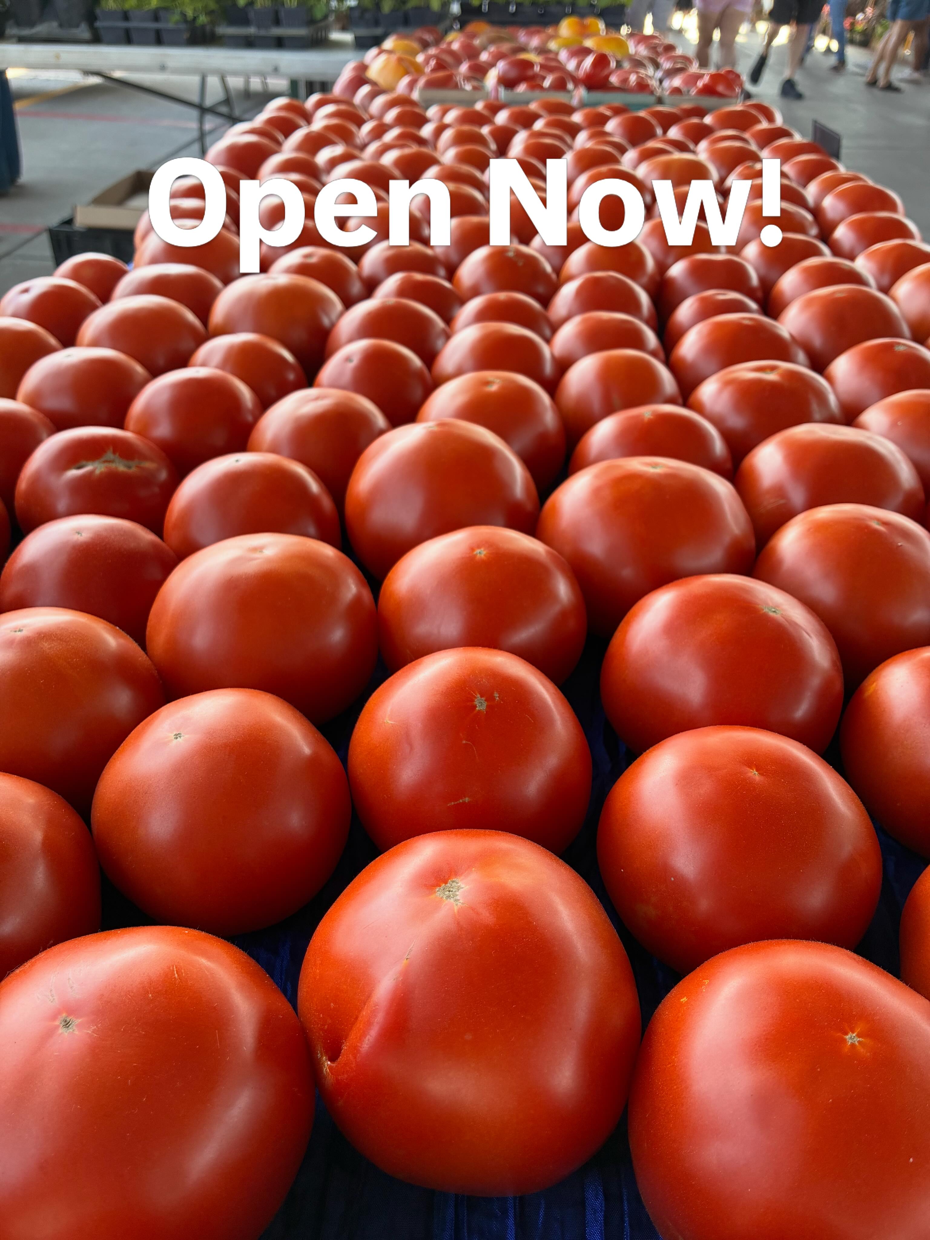 Another Saturday for Riverโs Edge Produce open in KC at the River market. Hurry Roma tomatoes are limited and selling fast get them while you can!