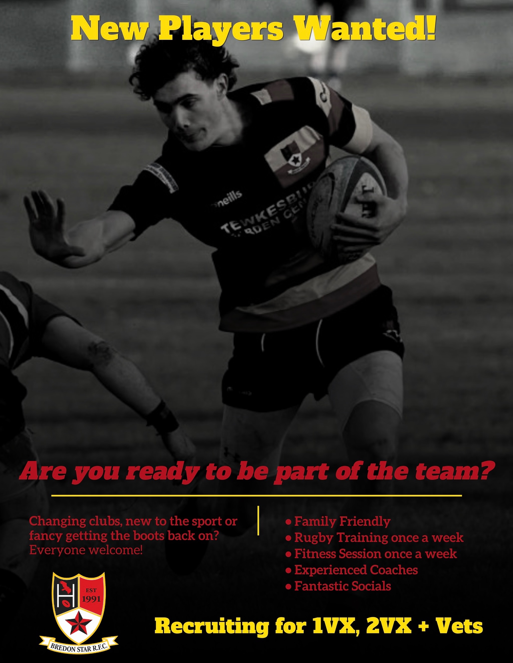 Are you ready to be part of the team?!
We have something for all levels - beginners, experienced players and those looking for a more relaxed social game.
DM us to get involved with the mighty star!