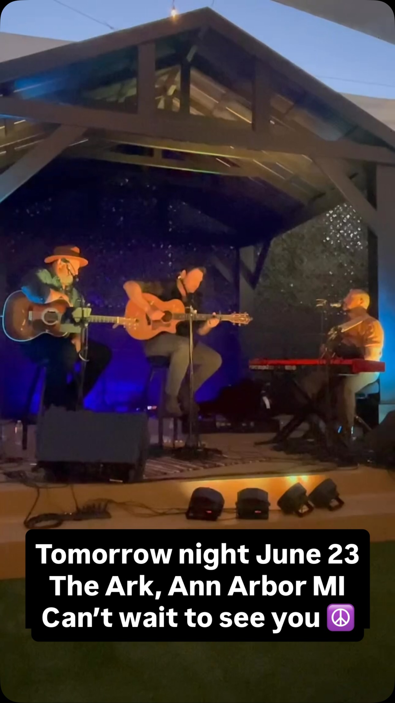 So stoked to be heading out to @the_ark_ann_arbor tomorrow night! June 23rd. Hope to see you there! Ticket link in bio ☮️