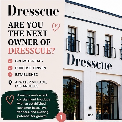 After 5 incredible years, our lease is coming to an end this October, and we’ve made the difficult decision not to commit to another long-term lease. 💚
Dresscue has always been so much more than just a store to us. It became a community, a creative home, and a place where thousands of clothing pieces found a second life instead of ending up in landfills. Most importantly, it brought together some of the most amazing people we could have ever hoped to meet.
Rather than see everything we’ve built come to an end, we believe Dresscue deserves a new chapter.
Today, Dresscue is a well-established brand with a loyal customer base, a proven business model, strong social media presence, and tremendous potential for future growth. We are looking for the right person to take what we’ve built and bring it to the next level.
If you have ever dreamed of owning a purpose-driven fashion business with an established community behind it, we’d love to hear from you.
📧 rick@sdbiz.com
📞 (760) 500-6346
Meanwhile, Dresscue is operating as usual, and we look forward to continuing to serve our community throughout this transition. Every visit, purchase, share, and kind word means so much to us.
We hope to find someone who will carry the Dresscue story forward and continue its impact for years to come. ❤️