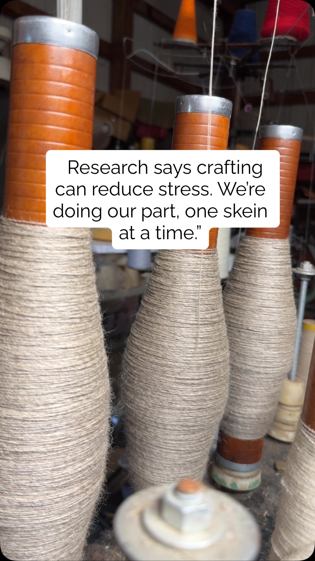 Research says crafting can reduce stress. I don’t know about the research, but I do know knitting has been that outlet for me. I know that others find that outlet in weaving, felting, crocheting etc. Happy that our sheep and mill contribute to that in some small way 😊
#yarn #crafting #fiberart