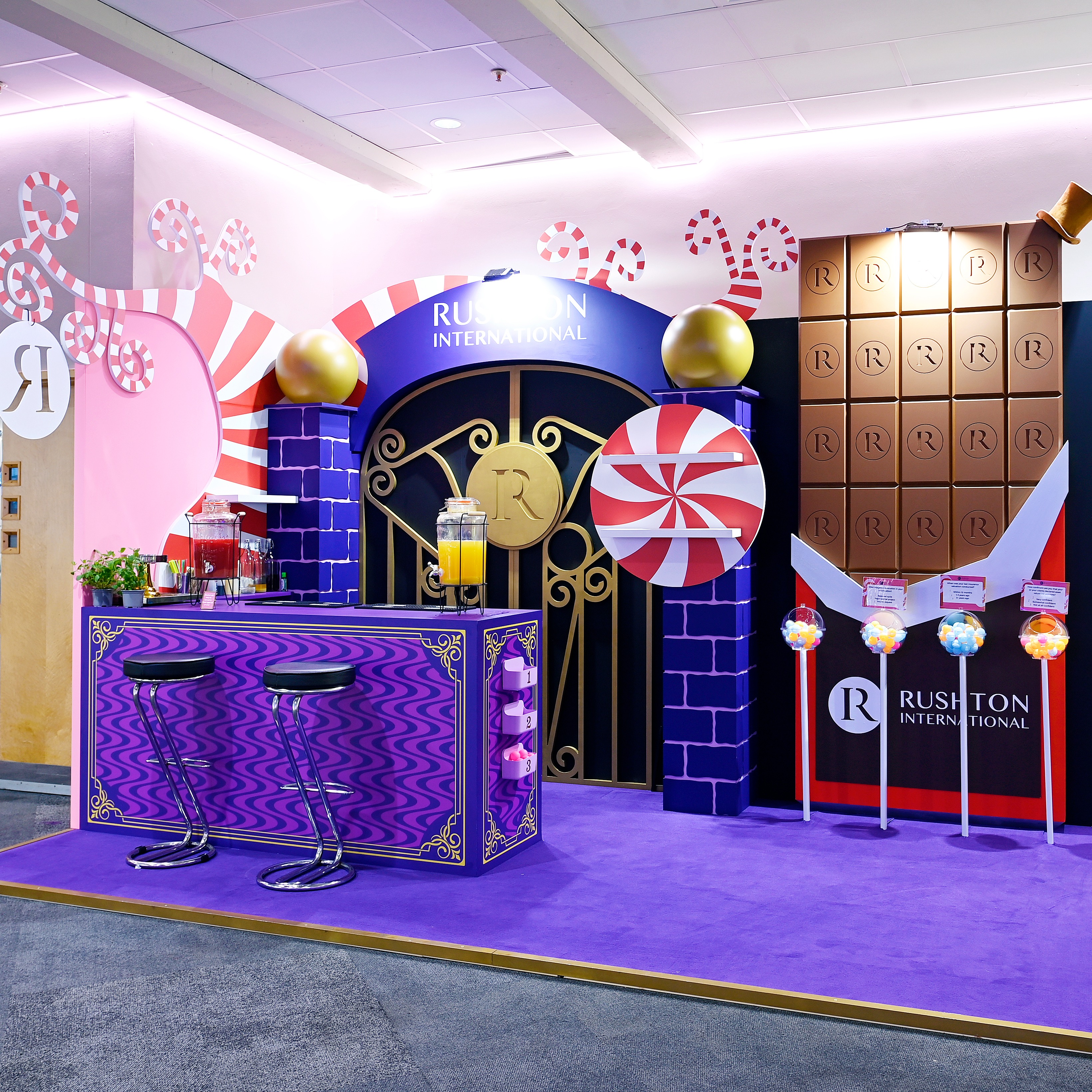 Last week our team was at the ICC Birmingham building for longstanding client Rushton International at the @airmicuk (Association for Insurance & Risk) Conference 2026.
We don't have favourites, but... we LOVE that Rushton always give us such a fantastic creative brief, inspired by a relevant theme and nods to pop culture reflecting what makes the host city famous; this year that involved a lot of giant sized sweet treats, with a towering branded chocolate bar to draw delegates in! 🍫
To add more value to exhibiting, we helped Rushton develop an interactive quiz and voting element using ping pong balls and on-theme lollipop containers. This way, they could come away from the show with hard data from visitors, informing comparisons with industry peers, future marketing decisions and improvements to their risk and insurance services. 🗳️
We can't wait to find out next year's host city and chosen theme! 😃
#chocolate #theme #design #build #icc #birmingham #creative