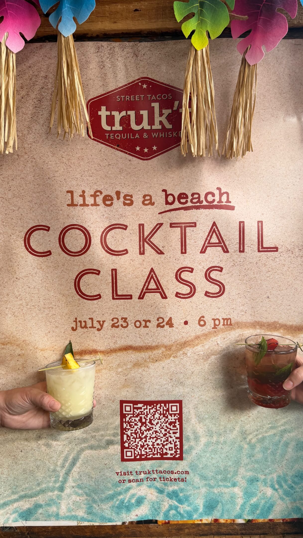 Life’s a beach. Might as well drink like it. 🏝️
Join us for our next cocktail class where you’ll shake up beach inspired cocktails, enjoy tacos, and pretend you’re somewhere with sand between your toes.
Tickets available with link in bio.