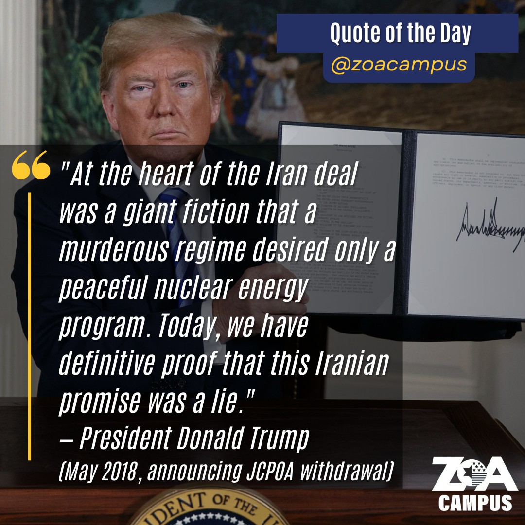 For 47 years, Iran's Islamic Republic has chanted "Death to America" while backing that rhetoric with action. The regime orchestrated the 1979 hostage crisis, holding 52 Americans for 444 days. It killed 241 American servicemen in the 1983 Beirut barracks bombing. Iranian proxies have killed thousands of American troops in Iraq and Afghanistan. Hezbollah alone—armed and funded by Tehran—has murdered hundreds of U.S. citizens and is designated a terrorist organization. Iran possesses hundreds of ballistic missiles capable of reaching Israel and U.S. bases across the region. And it continues pursuing uranium enrichment to 60% purity, just steps away from weapons-grade material.
This is not a misunderstanding. This is not a nation we can negotiate with in good faith.
Trump called out what should've been obvious: the JCPOA was built on a lie. Iran never stopped pursuing nuclear weapons—they just got better at hiding it. Eight years later, we're watching the same regime use the same playbook. Negotiations as cover. Deception as strategy.
The question isn't whether Iran can be trusted. The question is why we keep pretending it can.
#ProIsrael #StandWithIsrael #IranThreat #ZOACampus #CampusAdvocacy #IsraelSecurity #MiddleEast #ForeignPolicy #Nuclear #History #US #Trump #Deal #War