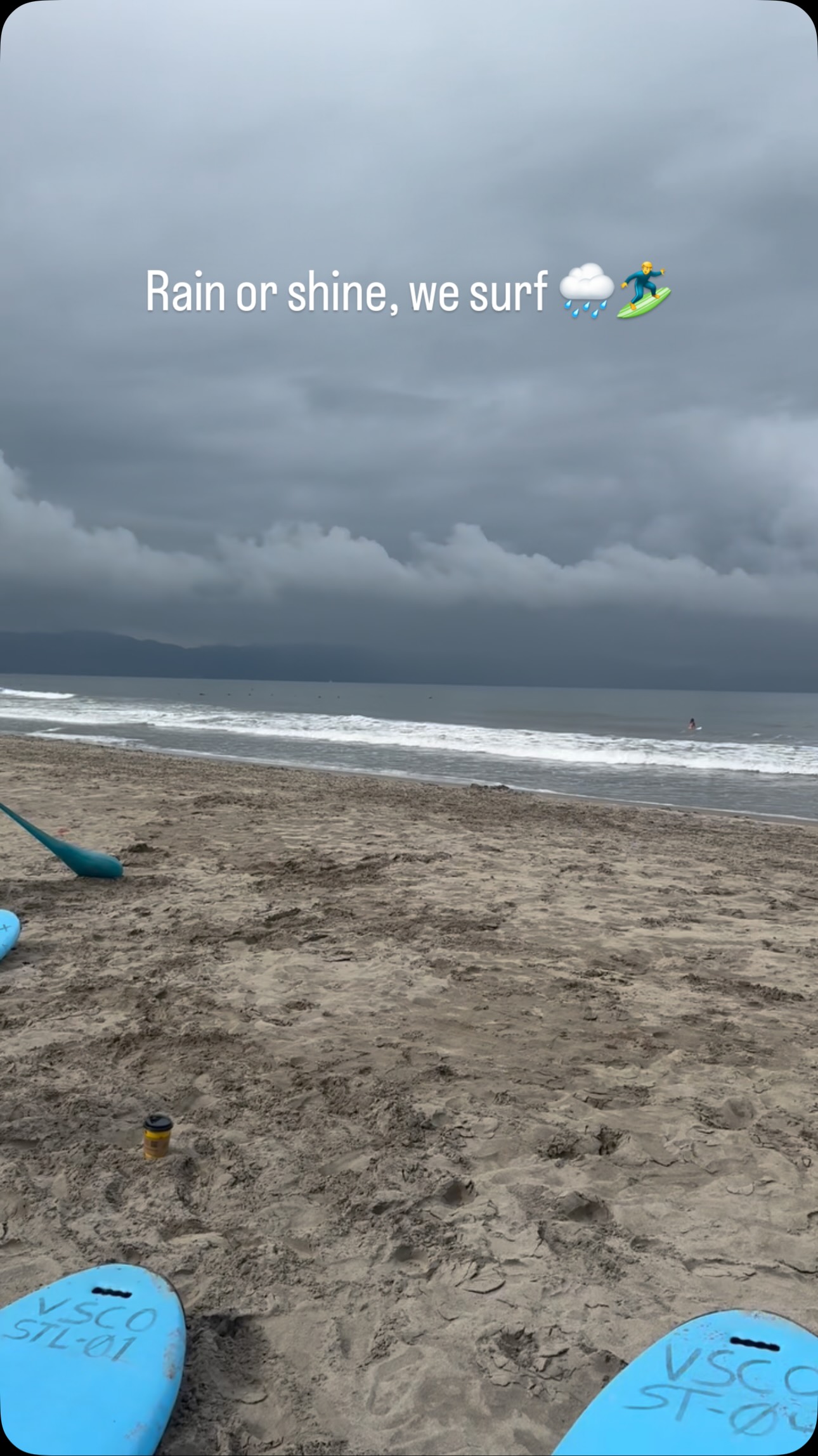 Rain or shine, we surf 🌧️🏄♂️