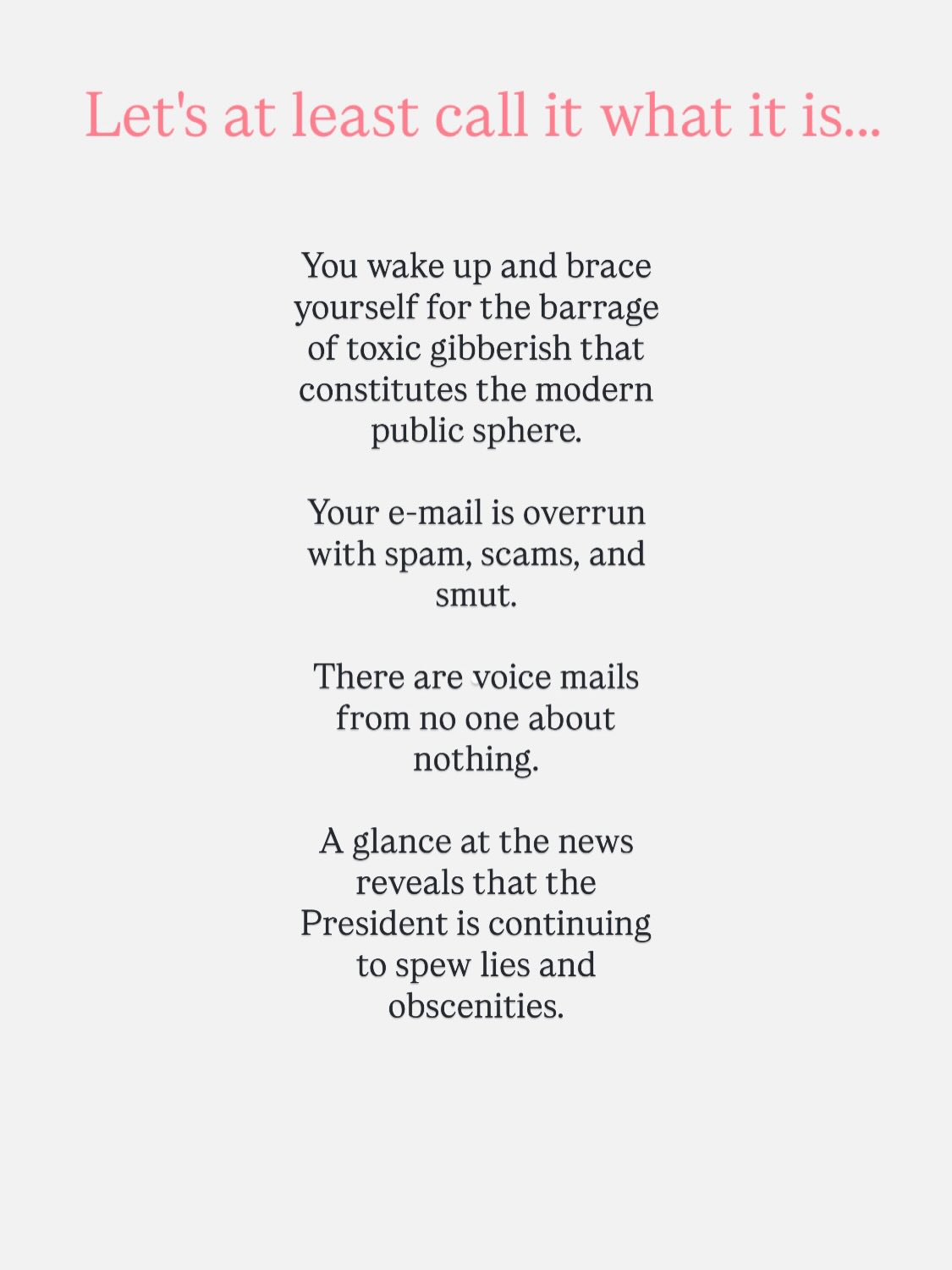 Allowing ourselves to "roll with" an increaingly insane news field and culture does not ease the dissonance we are feeling.
It is important to call it what it is!
To remember our true nature.
And to not "fall in", to the insanity and become part of it.
🏳️Stay in your light
🏳️Stay in truth
🏳️Practice embodiment through movement
🏳️Spend time in nature and away from all screens
🏳️Practice yoga @satsangyogacharleston or wherever you can find a teacher/ guide that dwells in the 8 limbs of yoga.
#eightlimbs
#nature
#truth
@newyorkermag
@satsangyogacharleston