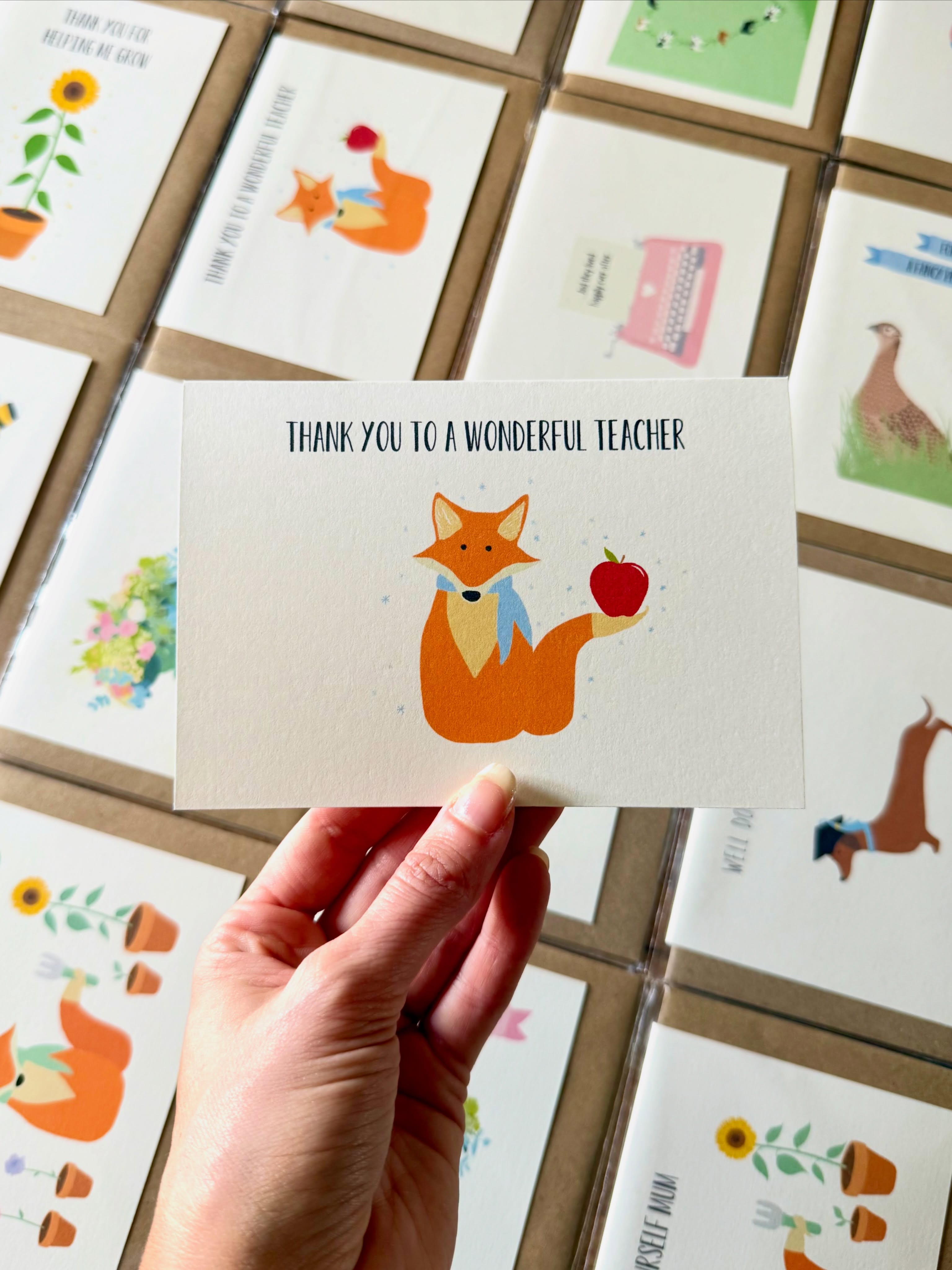 Summer’s here! ☀️ And we’re nearing the end of term, which means it’ll soon be time to thank those wonderful teachers! 🍎📚🙌🏻
So, you can take this as your little reminder 😁✨
You can find my full collection of thank you teacher cards on my Etsy shop, website, and from my lovely stockists 🫶🏻💌
#thankyouteachercards #teachercards #thankyoucarddesign #illustratedcards #cardsforteachers 🍎📚✨