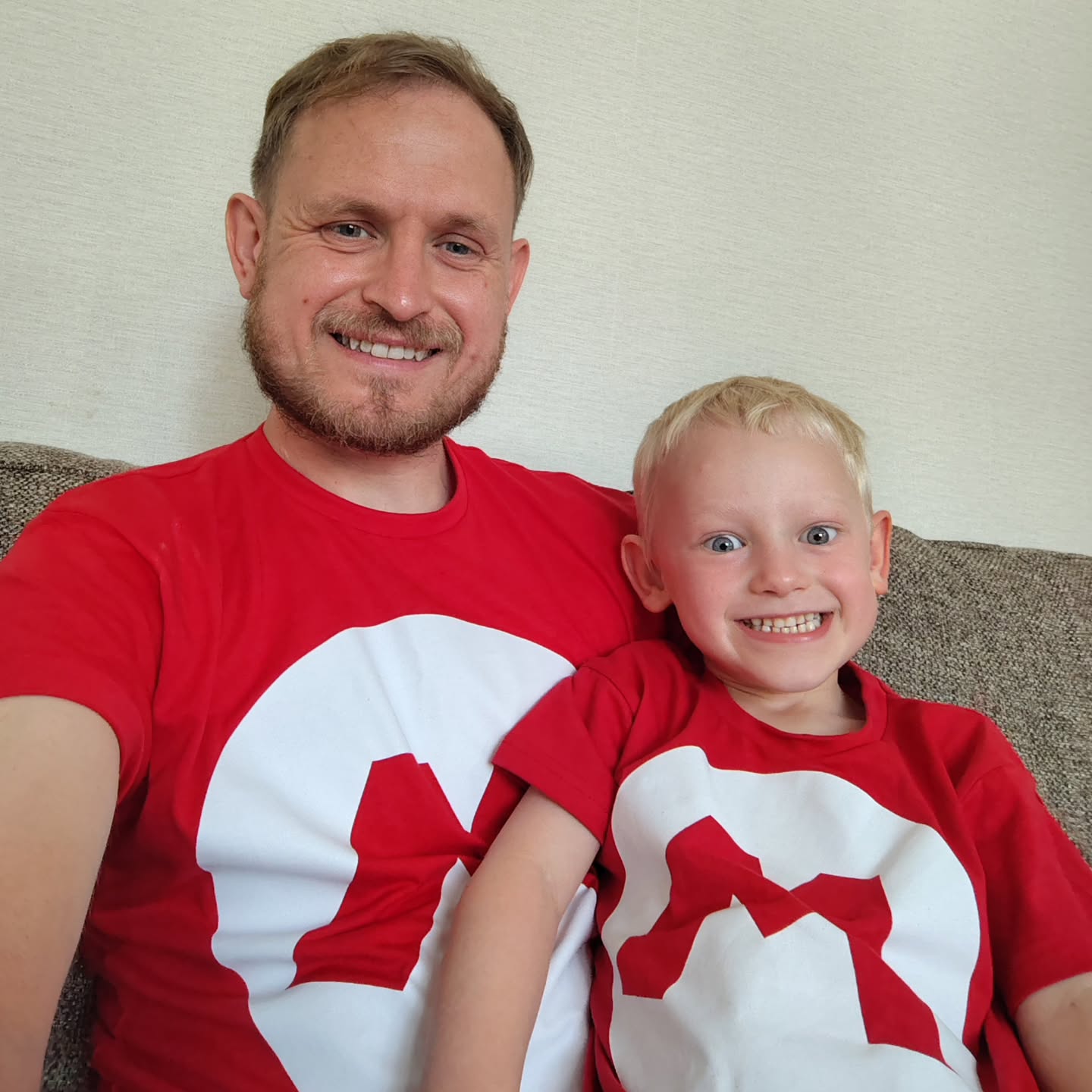 Happy father's day dad, the first one without you here has been tough.
Being with the little man has helped to get me through the day, I got some lovely presents from Mel and Orson got us matching Mario shirts (which he told me about yesterday, followed by "but I'm not supposed to tell you").
Love you little man x