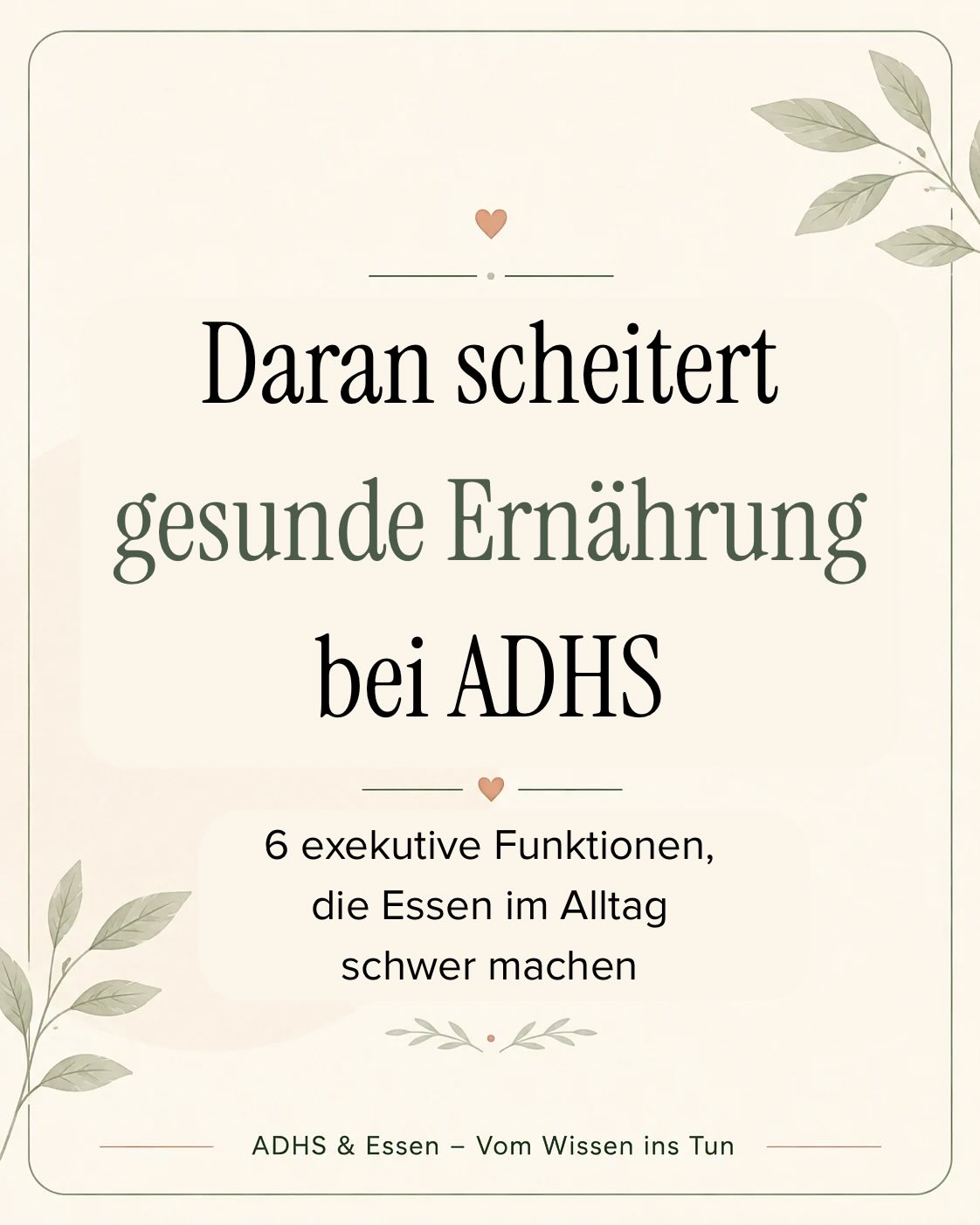 Du weißt eigentlich, was dir guttun würde – aber zwischen Wissen und Tun liegt bei ADHS oft ein ganzer Hindernisparcours.
Essen planen, rechtzeitig daran denken, höflichen Hunger merken, noch Energie zum Kochen haben … das ist nicht „einfach nur Disziplin“.
Genau darum geht es in meinem neuen Workshop:
ADHS & Essen – Vom Wissen ins Tun
für mehr Struktur, weniger Chaos und mehr Frieden mit Essen.
Du bekommst praktische Strategien für echte Alltagstage: Vergesslichkeit, Hyperfokus, Heißhunger, erschöpfte Abende und emotionale Essimpulse.
14.07.26 · 18:00–21:00 Uhr
Aufzeichnung inklusive (14 Tage)
Nur noch 10 Plätze frei
Link zur Buchung in Bio 🤍
ADHS
ERNÄHRUNGSTHERAPIE
WORKSHOP
GESUNDE ERNÄHRUNG