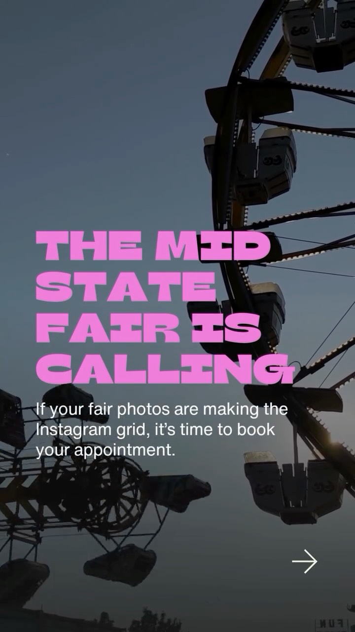 The Mid-State Fair is almost here, and we’re officially in our fair glam era. 🎡✨
Whether you’re planning the perfect braid, adding a little sparkle with hair tinsel, getting a fresh spray tan, or booking a makeup application for those fair photos, we’ve got you covered.
Because let’s be honest... if the photos are making the Instagram grid, the glam should be part of the plan.
Book your appointment at the link in bio and select “Fair Hair” to reserve your spot. Hair tinsel is included, and fair week appointments will fill quickly.
See you at the fair, looking your absolute cutest. 🤍