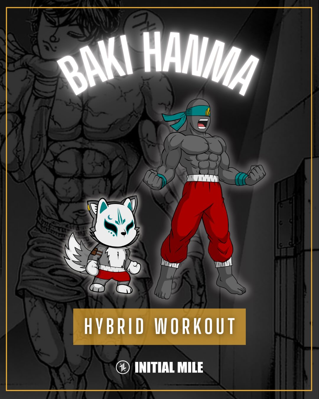 Our latest workout takes inspiration from Baki Hanma who is one of the most relentless anime characters known for his incredible strength, determination, and willingness to push beyond his human limits.
This full-body anime inspired hybrid workout is designed to challenge your strength, endurance, agility, speed, mobility and mental toughness while encouraging you to train with purpose. If you’re looking for your next challenge, this workout is for you. #initialmile #hybridtraining #bakihanma #hybridworkout #adaptevolveascend
