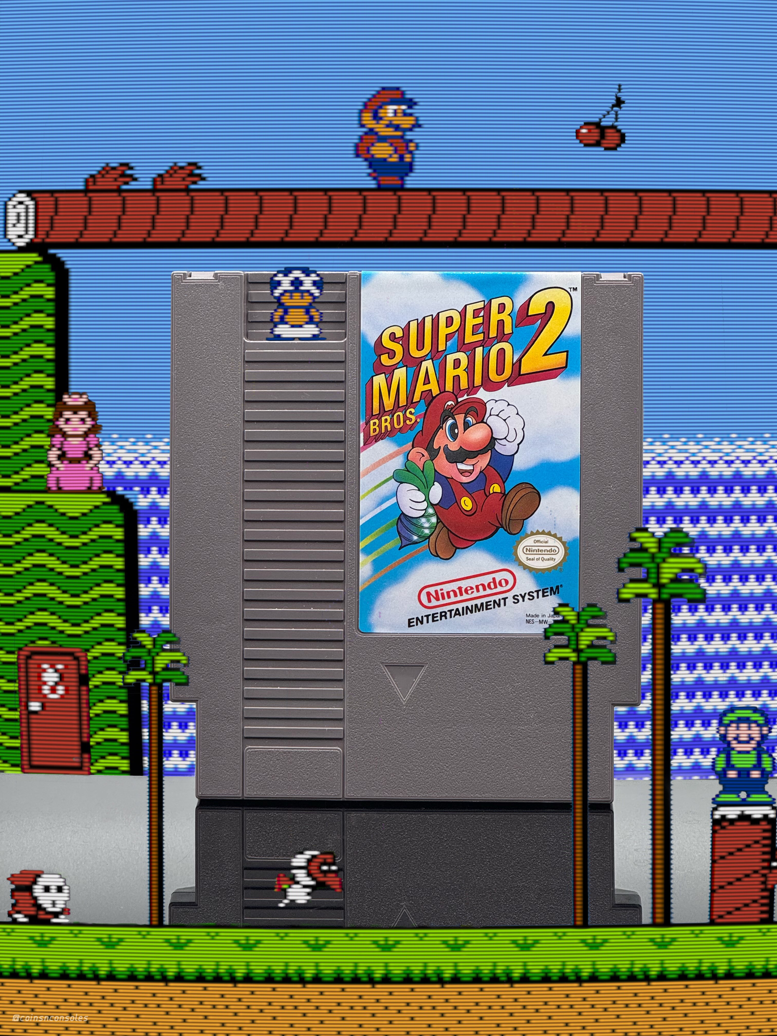 Console: Nintendo Entertainment System
Game: Super Mario Bros. 2
Genre: Platformer
(Nintendo, 1988)
Can you help Mario, Luigi, Princess Toadstool, and Toad defeat the villainous Wart, and bring peace back to Subcon? Or is it all just a dream? 🛌
Bonus Stage: Originally released as Yume Kōjō: Doki Doki Panic in Japan as a promotional tie-in with Fuji Television, the game was then reimagined as a Super Mario Bros. sequel for the US, then subsequently rereleased back in Japan as Super Mario USA!
—————————
#nintendo #nintendoentertainmentsystem #nintendolife #supermariobros #マリオ