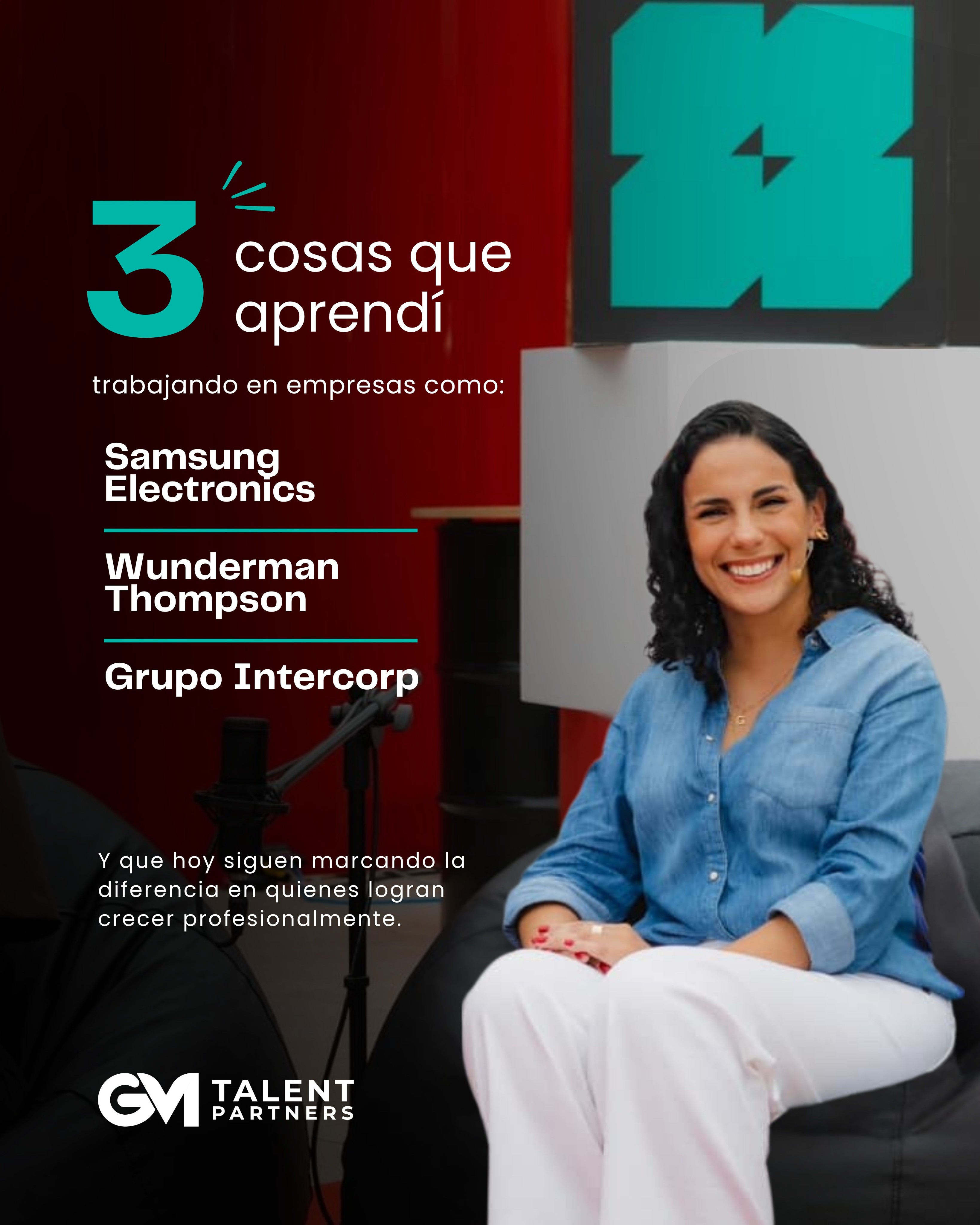 ¿Quieres trabajar en una empresa líder?
Después de mi experiencia en organizaciones como Samsung Electronics, Wunderman Thompson y Grupo Intercorp, hay 3 cosas que aprendí que siguen marcando la diferencia:
1. Las empresas no contratan CVs. Contratan potencial.
2. Existe un mercado laboral visible... y otro oculto.
3. Las mejores entrevistas se ganan contando historias, no respuestas memorizadas.
Si te gustó el contenido, guárdalo y compártelo con quien lo necesite.
Y si te gustaría trabajar tu proceso de reinvención con acompañamiento profesional, escríbeme al WhatsApp +51 995 070 085. Estoy para ayudarte.
Un abrazo grande, Gisse
#Empleabilidad #FutureOfWork #MarcaPersonal #CareerTips #Talento #Trabajo #SamsungInnovationCampus #GMTalentPartners #SiempreEmpleable