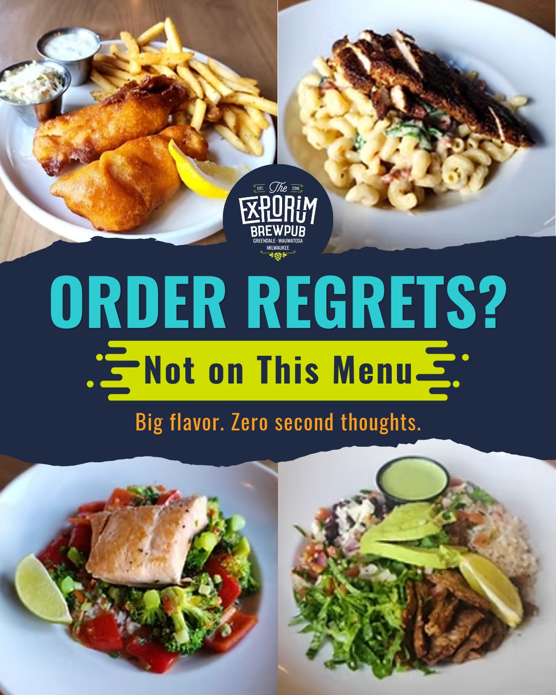 From crispy Fish & Chips and creamy Blackened Chicken Pasta to Sweet Thai Chili Salmon and a loaded Carne Asada Bowl, every entrée is made to satisfy serious appetites and pair beautifully with one of our 24 house-made beers. The only mistake you can make is stopping after you've found just one favorite.
Bring your appetite, order the plate that's been calling your name, and let your next beer complete the meal.
🌐 Click the link in the bio
#exploriumbrew #exploretastediscover #supportlocal #visitmke #milwaukee #craftbeer #entrees