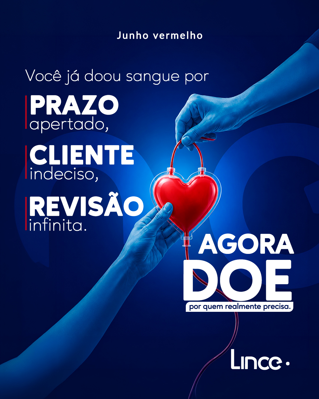 A gente vive dizendo que “doa sangue” por prazo apertado, cliente indeciso e revisão sem fim. 😅
Mas, no Junho Vermelho, o convite é literal: doe sangue por quem realmente precisa.
Um gesto simples pode salvar vidas e fazer a diferença para quem está esperando por uma nova chance.
Procure o hemocentro mais próximo e participe dessa corrente de solidariedade. ❤
#JunhoVermelho #DoeSangue #DoaçãoDeSangue #Solidariedade #Lince #ComunicaçãoComPropósito