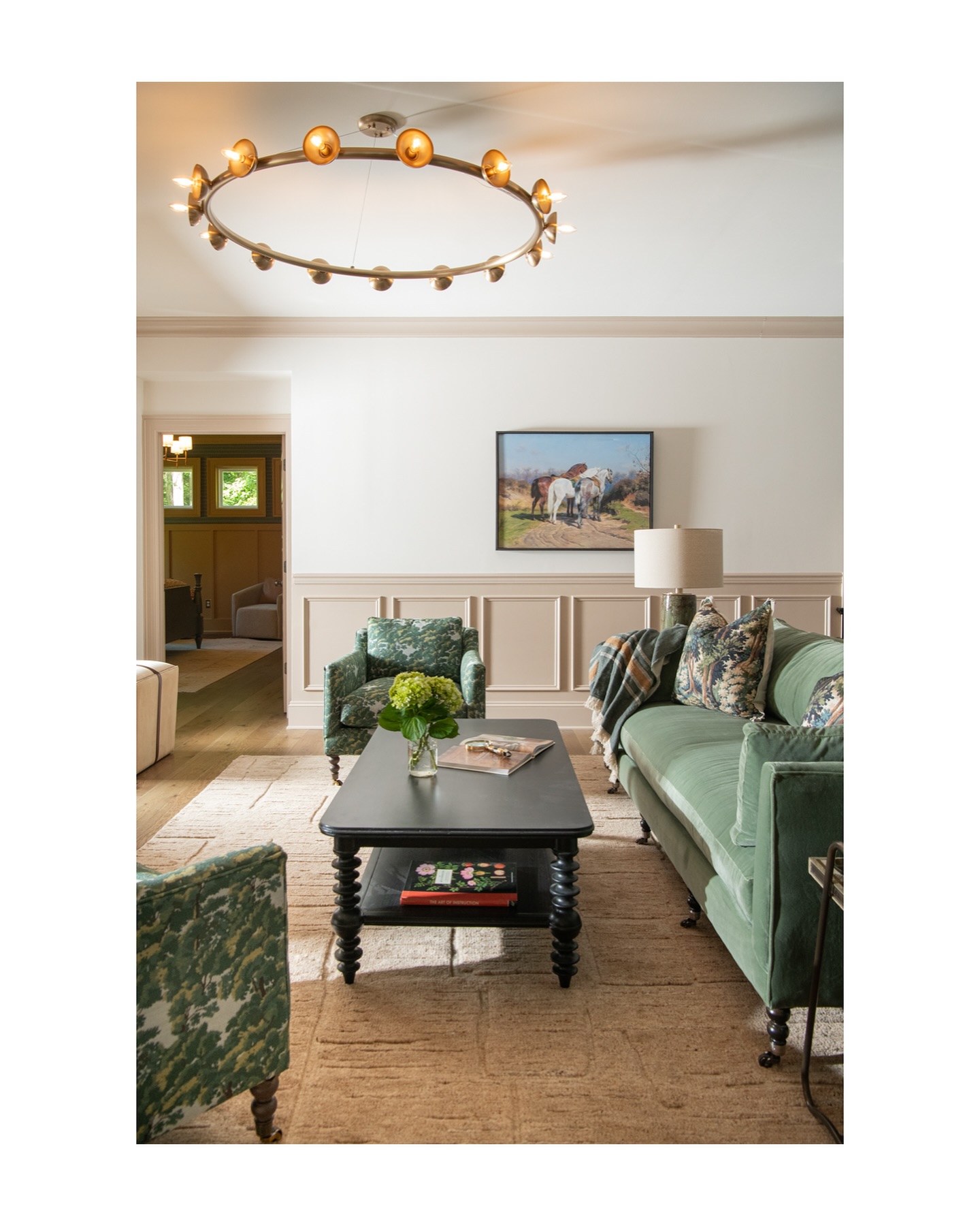 St. Jude dream house family room for you today - so good! In the background you get a little peak into the primary bedroom. #stjuderesearchhospital
design: @marblemooninteriors
photography: @laura_visioni