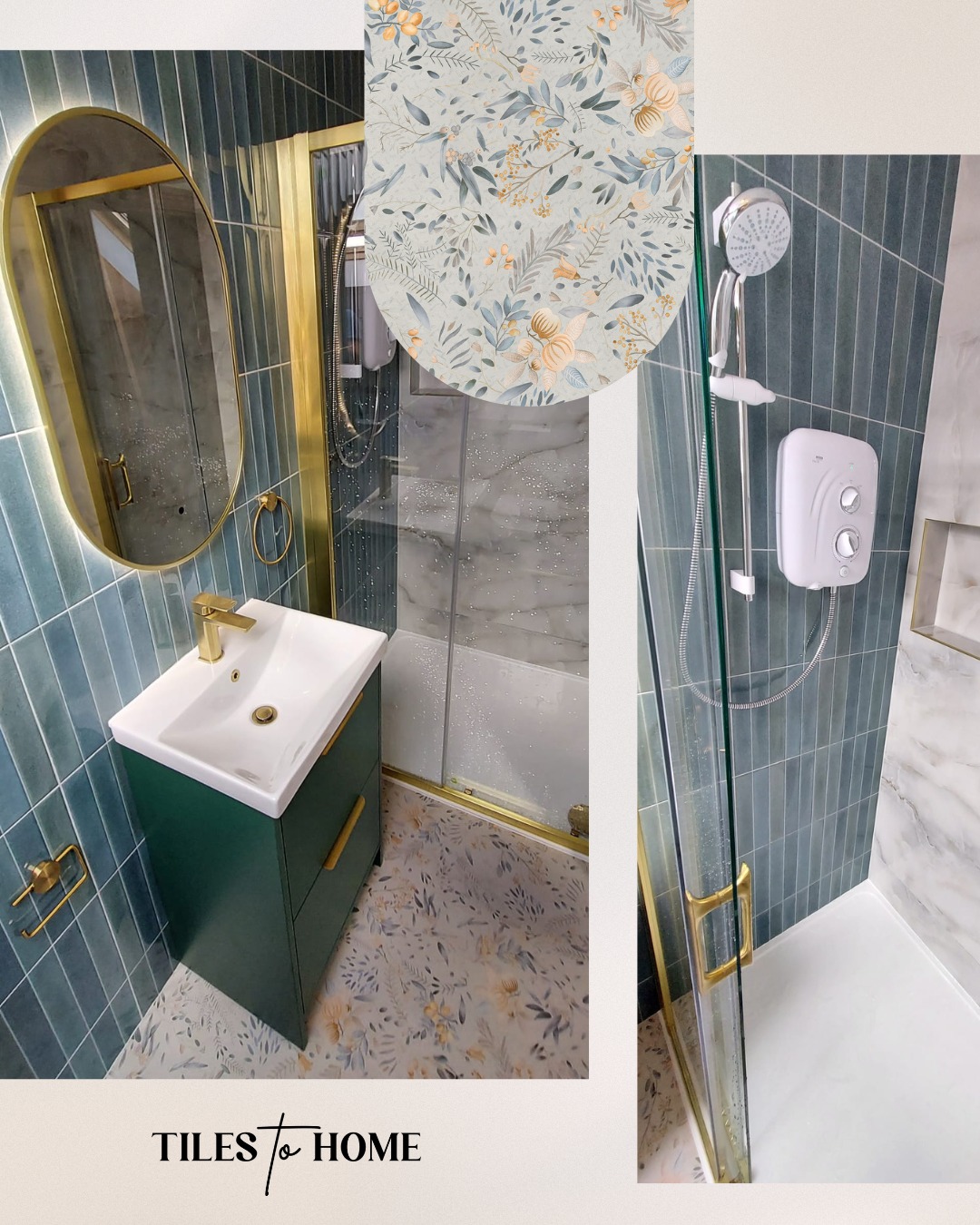 Bold, beautiful, and full of personality β¨
This en suite renovation was all about bringing colour to life πΏ From the rich teal vertical tiles to the statement floral floor, every detail was chosen to make the space feel vibrant and unique.
Finished with brushed brass accessories for that perfect touch of warmth and elegance π
#BathroomRenovation #EnsuiteGoals #InteriorInspo #BrushedBrass #FloralTiles