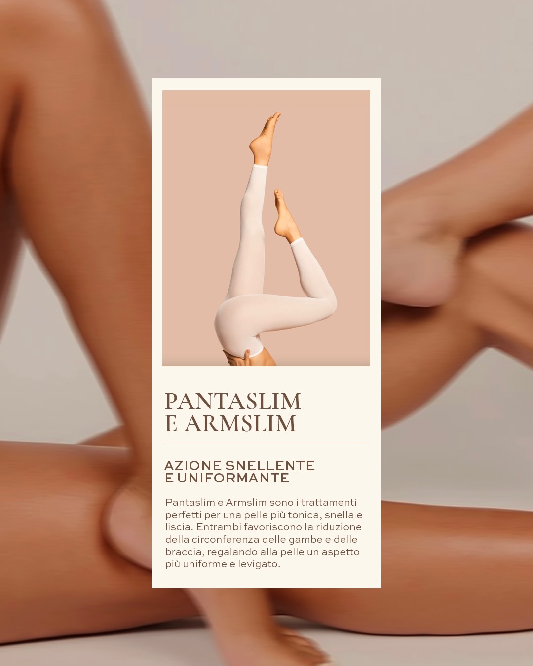 Una silhouette più armoniosa, una pelle visibilmente più uniforme✨
PantaSlim e ArmSlim sono trattamenti cosmetici studiati per accompagnare il corpo in un percorso di rimodellamento e benessere.
#LumiereBeautyCare #PantaSlim #ArmSlim #BodyCare #BeautyRoutine