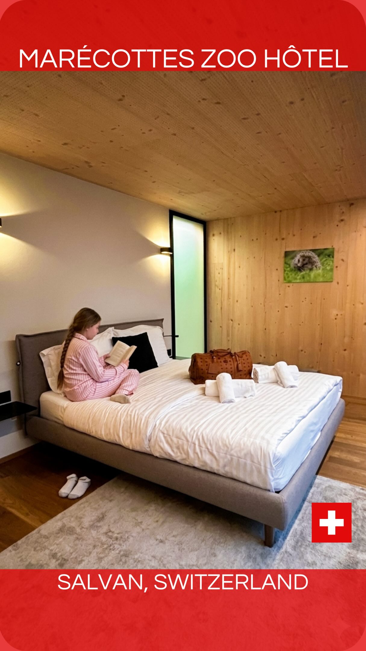 A cozy alpine hotel room you’ll never want to leave to celebrate valentines and our almost 2 month old newborn sons’ first hotel getaway🏔️🏨
📍 #LesMarecottes #Switzerland 🇨🇭 // Hôtel des Marécottes
Tucked in a peaceful Alpine village, this charming stay is all about quiet luxury and nature views into the.. ZOO! Like wow, our balcony was directly on top of the bear’s lair and we saw them everyday. On top of that, we slept hearing the howls of the wolf, which I found really special.
Think warm wood interiors, crisp mountain air, and the kind of calm that makes you slow down. We enjoyed our little family valentine Swiss escape where comfort and wildlife meets the Alps.
💁🏽♀️ Did You Know?
✈️ Switzerland’s only alpine zoo hotel and Europe’s highest alpine zoo.
🧳 Built right inside the wildlife park, so many rooms have private terraces looking out over animal enclosures.
🎨 The hotel’s cozy wood interiors reflect the traditional chalet style of the Valais region.
👶🏽 Perfect for slow family travel — peaceful, safe, and surrounded by nature for little explorers.
•••
#newborn #familyhotelswitzerland #swissholiday
