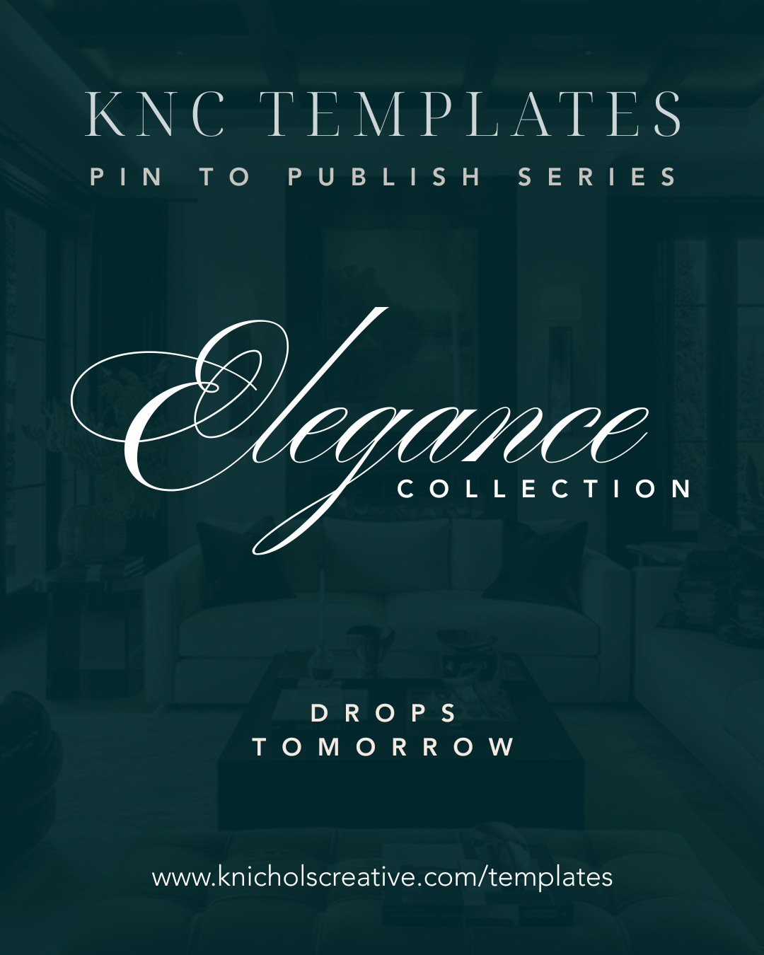 T O M O R R O W.
One Pinterest Photo.
Seven Colors.
Elegance abounds.
The new templates from the Pin to Publish Series will be LIVE tomorrow. Swipe to see the living room photo this installment is based on.
#knctemplateshop #singerwebsites #artistwebsites #womenownedsmallbusiness #wixwebdesigner #wixpartner