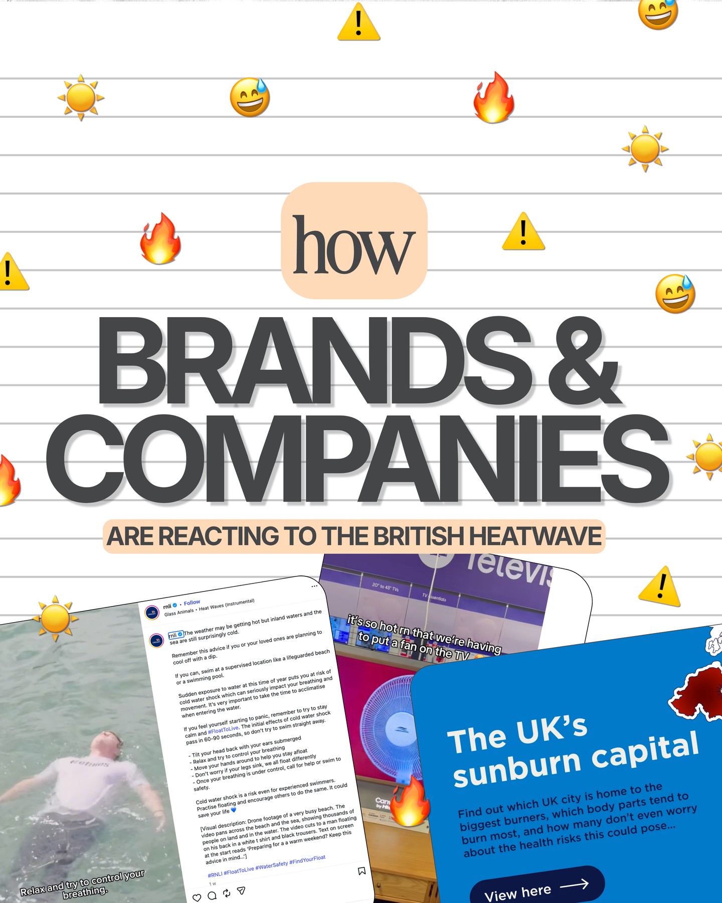 ☀️ The UK heatwave has become one of the biggest news stories of the week… and brands have been quick to react.
We’ve rounded up some of the most interesting examples we’ve spotted, including:
🌊 RNLI’s cold water shock warning
👨👩👧 Save The Children’s advice for parents
☀️ Bupa naming Coventry the UK’s sunburn capital
🚗 Haypp warning drivers about leaving vapes in hot cars
🏠 SCI Windows explaining when to open and close your windows
📺 Currys joking that it’s so hot even the TV needs a fan
Plus, we’ve broken down three key lessons PRs can take from this week’s coverage.
Read the full round-up via the link in bio.
#PR #DigitalPR #ReactivePR #Marketing #Heatwave