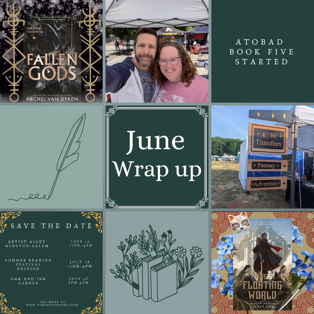 To be fair, some of these aren't from June but since I'm starting book 5 today, I figured the wrap up should start again. #indieauthor #authorlife #bookish #fantasybook #atobad