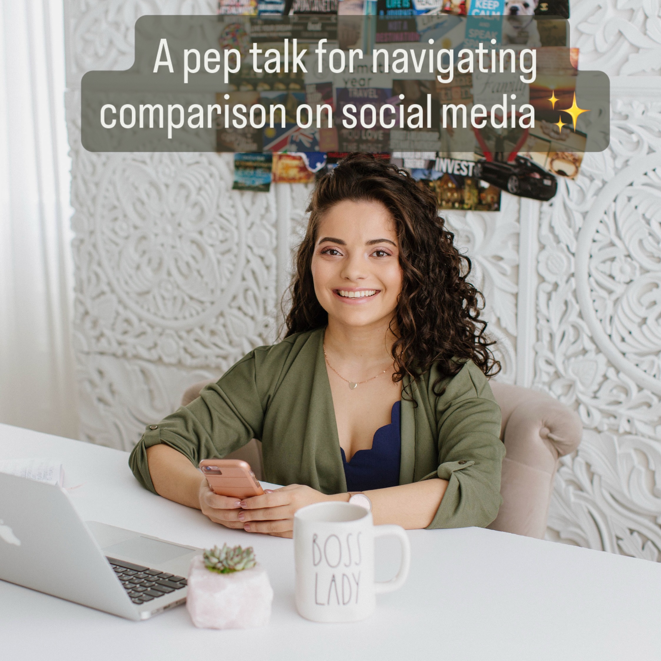 You may be comparing your page one to someone’s page 50. 📖
As we scroll on socials we can’t help but be aware of other business owners successes.
Client wins,
High income months,
Follow counts,
Engagement
Etc!
Social media is a highlight reel after all❗️
When you are a driven, impact focused entrepreneur you can’t help but compare yourself to others when they are experiencing the goals you desire most.
But here’s the thing…
We may be comparing different pages of a book. 📚
You may be on a different page of your story than the person you are comparing yourself to.
Everyone has unique experiences that gets them to where they are and lessons they have had to learn to get them to that page in their story.
Each story is different. All paths are unique. ✨
I wholeheartedly believe there is a divine plan for all of us filled with lessons we learn along the way that are part of our stories.
So instead of comparing yourself to others online, remember this!
There is significance in this page of your story.
There are lessons to learn to help you be the person that receive all you desire most.
When and if you find yourself comparing see it as inspiration, and confirmation that you will get to that page of your story in divine time!
Drop a 🩷 if you needed this reminder today