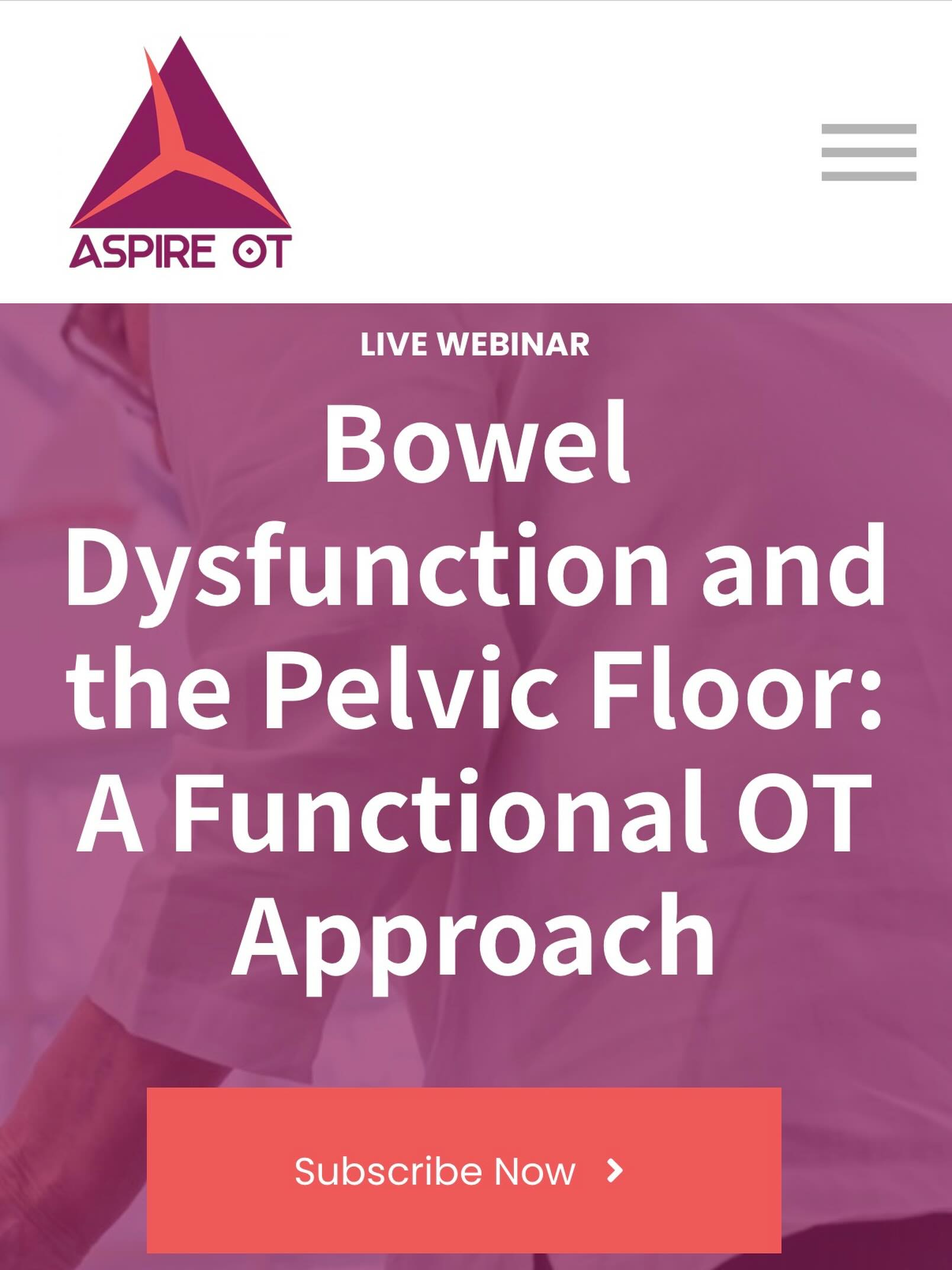 Hey OTs! I’m excited to announce my intro to bowel health course live online September 22 at 5pm PST with @aspireot.ed! You can register at aspireoted.com.