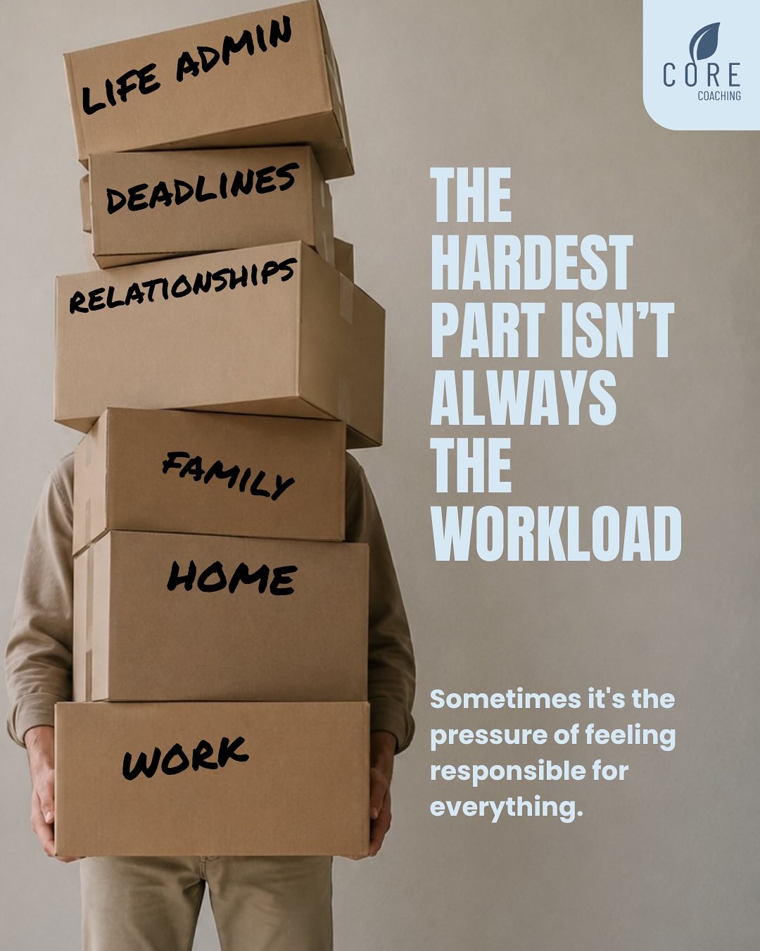 Lots of conversations about burnout often focus on work but in the conversations I have in the coaching space, it’s certainly not just work that’s exhausting.
Trying to be dependable at work, present at home, supportive to friends, available for family, financially responsible, emotionally steady and somehow still finding time to look after yourself - that’s a lot!
It’s rarely one big thing but the accumulation of responsibility and often the pressure we put on ourselves to carry it all without dropping the ball.
The tricky part is that many of those responsibilities matter so it’s often not possible to ‘get rid’ of them.
What is essential is the space to work out which are truly yours to carry and which expectations you may have assumed are yours.
That’s where coaching comes in and ‘the work’ is very rarely about figuring out how to squeeze MORE in and often about stepping back and asking, “What actually matters here?”
#burnout #coaching #selfawareness #boundaries #mentalhealth #worklifebalance #priorities #personalgrowth #wellbeing #reflection