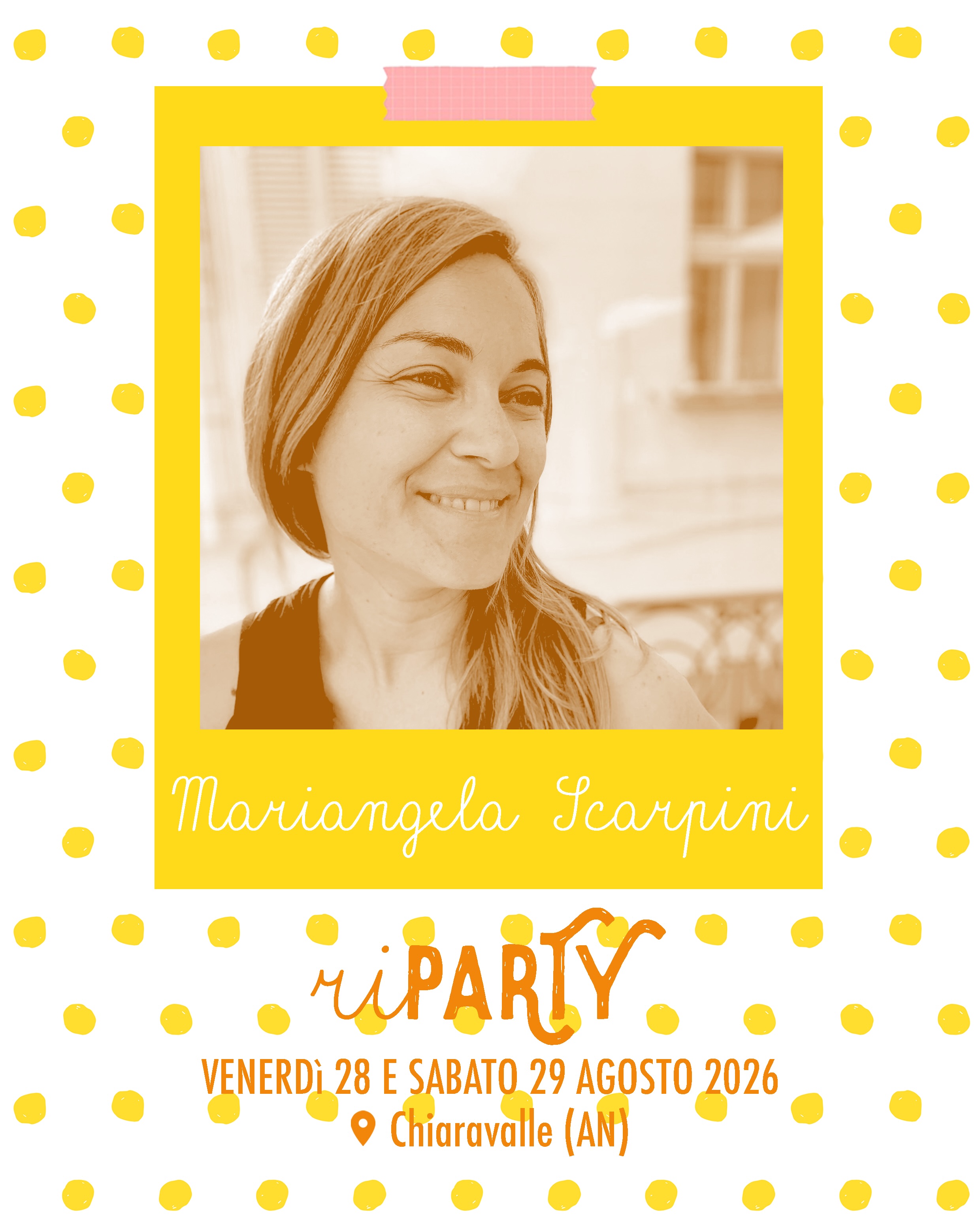 La prossima ospite di 🪜𝐑𝐢𝐏𝐀𝐑𝐓𝐘!✨
il 𝗽𝗶𝗰𝗰𝗼𝗹𝗼 𝗳𝗲𝘀𝘁𝗶𝘃𝗮𝗹 𝗱𝗶 𝗖𝘂𝗻𝗲𝗴𝘂𝗻𝗱𝗲
è Mariangela Scarpini
💛
@mariangelascarpini è ricercatrice,
studiosa dell’infanzia e una cara amica!
𝗩𝗶 𝘀𝘃𝗲𝗹𝗶𝗮𝗺𝗼 𝗰𝗵𝗲…
a RiPARTY ci accompagnerà in un laboratorio
dal titolo 🌍 “Tra le mani, il mondo.
Abitare le domande dell’infanzia”
Un percorso che ci porterà ad attraversare
le grandi domande di bambini e bambine,
tra favole cosmiche, pratiche filosofiche
e riflessioni pedagogiche.
✨ E lo faremo in un luogo speciale:
@casa_montessori_chiaravalle
per ripensare insieme gesti,
atteggiamenti e possibilità con cui abitare
giorno dopo giorno le nostre classi.
🪜𝐑𝐢𝐏𝐀𝐑𝐓𝐘! ✨
Un piccolo festival per ripartire,
ritrovarsi e riabbracciarsi
Venerdì 28 e sabato 29 agosto 2026
📍Chiaravalle (AN)
‼️Le iscrizioni si apriranno il 1° luglio‼️