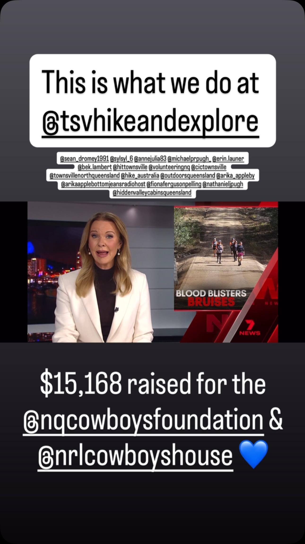 This is what we do at Townsville Hike and Explore. 💪🥾💙
$15,168 raised for Cowboys Community Foundation & NRL Cowboys House 🏠🙌
#tsvhikeandexplore #communitychampions #townsvilleshines #charityhike #communityoutdoors
