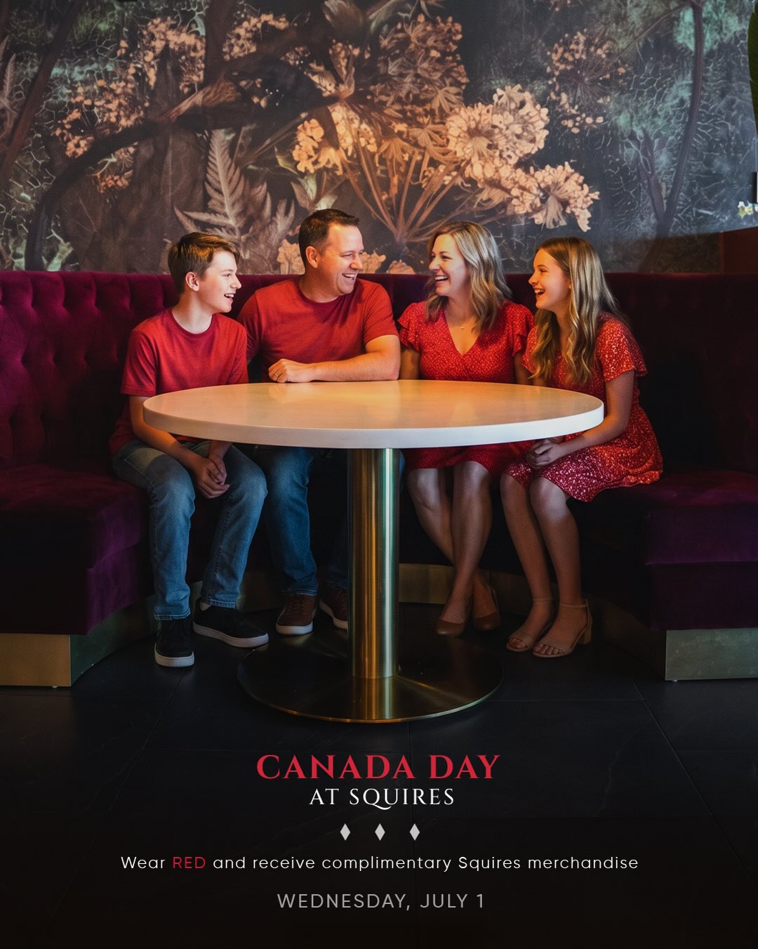 Canada Day is best celebrated around a great table.
Wear red, enjoy the flavours of Squires, and take home complimentary merchandise.
For Reservations & Info:
📞 905-333-6627
🔗 squires.pub/reservations
📍 3537 Fairview St, Burlington, ON